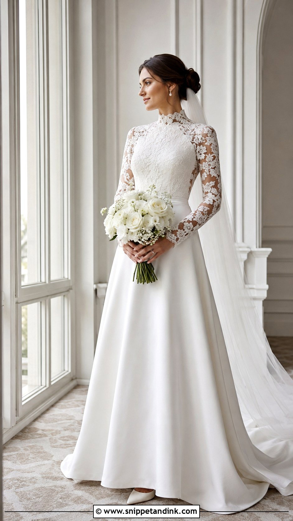 Long Sleeve High Neck Wedding Dress - Snippet and Ink - 20 Best Wedding Dresses Long Sleeves