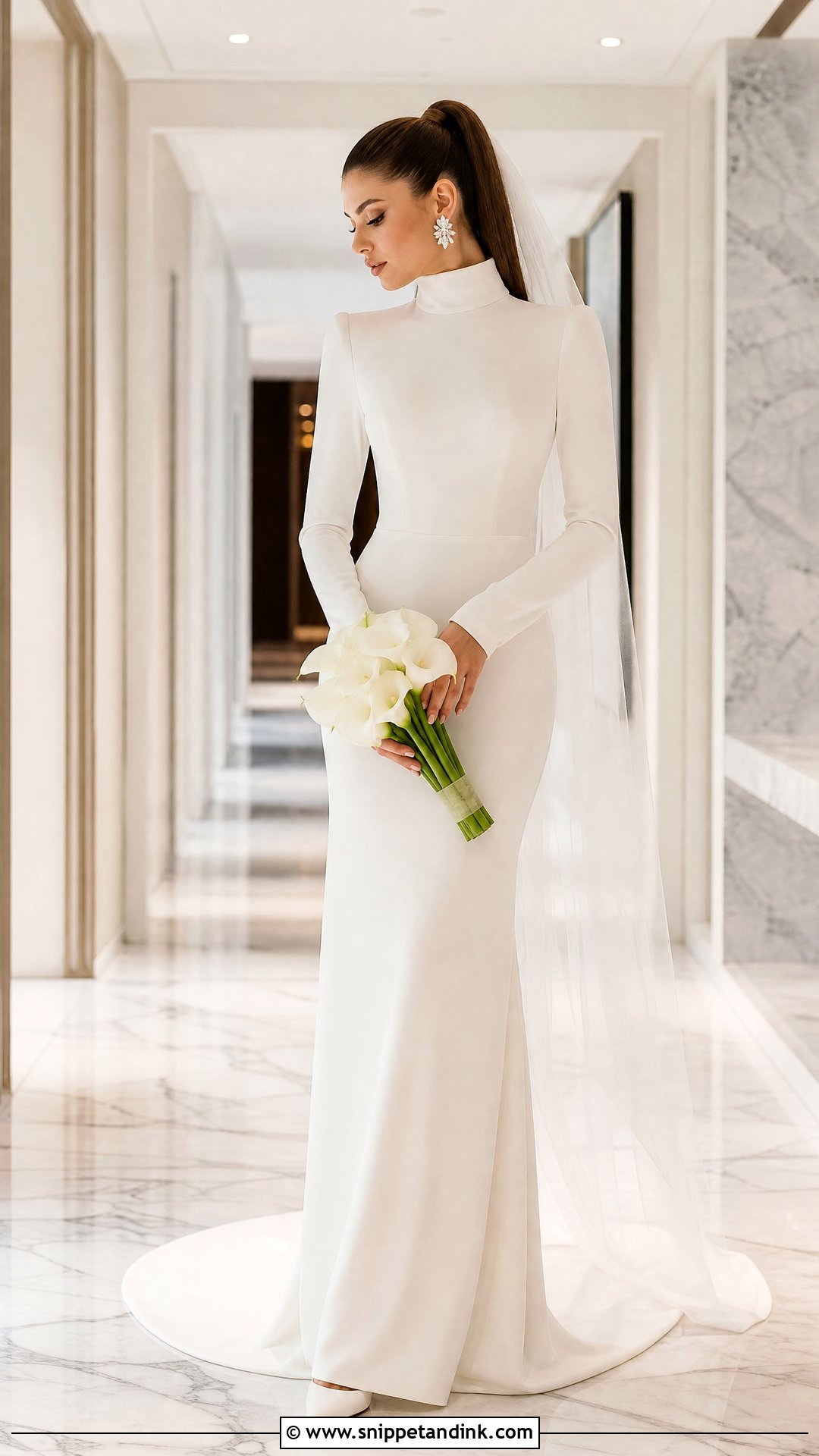 Long Sleeve High Neck Wedding Gown - Snippet and Ink - 25 Long Sleeve Wedding Gowns