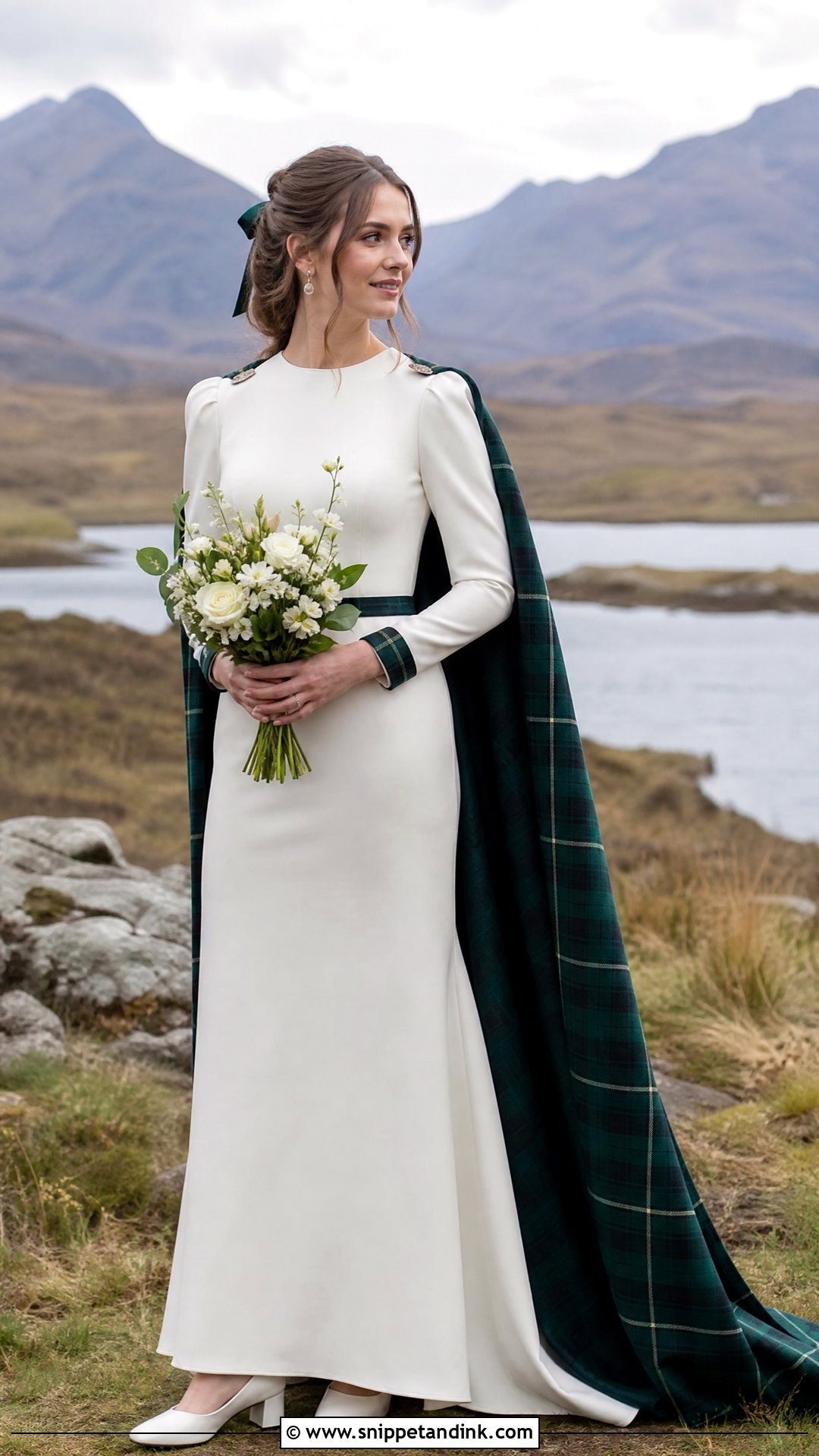 Long Sleeve Highland Scottish Wedding Dress - Snippet and Ink - 20 Scottish Wedding Dresses