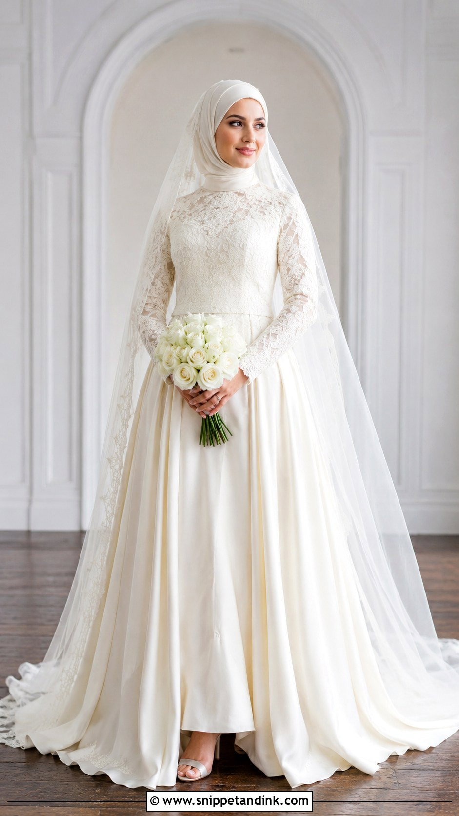Long Sleeve Hijab Wedding Dress - Snippet and Ink - 25 Elegant Hijab Wedding Dress Ideas