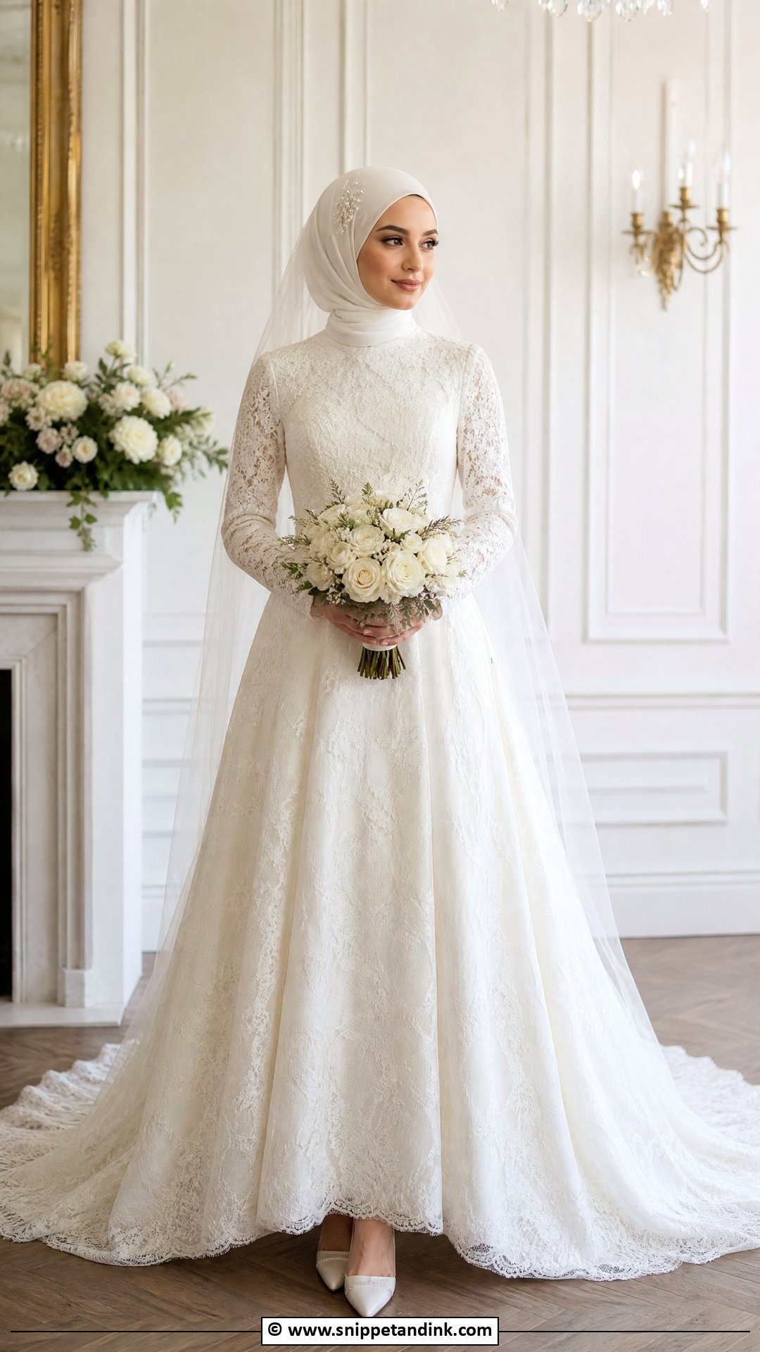 Long Sleeve Hijab Wedding Dress - Snippet and Ink - 35 Hijab Wedding Dresses
