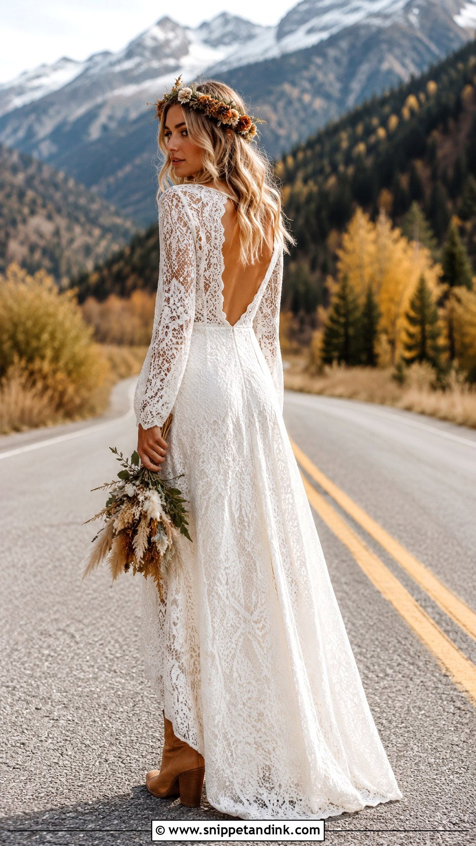 Long Sleeve Hippie Wedding Dress - Snippet and Ink - 30 Hippie Wedding Dress Ideas
