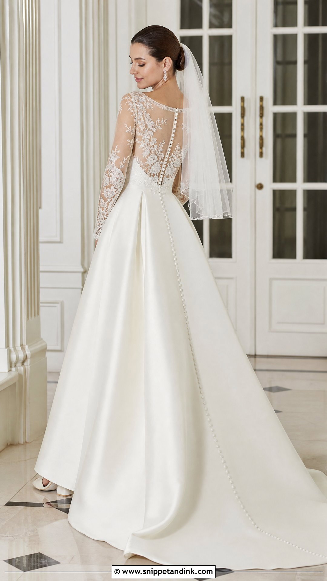 Long Sleeve Illusion Back Wedding Dress - Snippet and Ink - 20 Illusion Back Wedding Dress Ideas