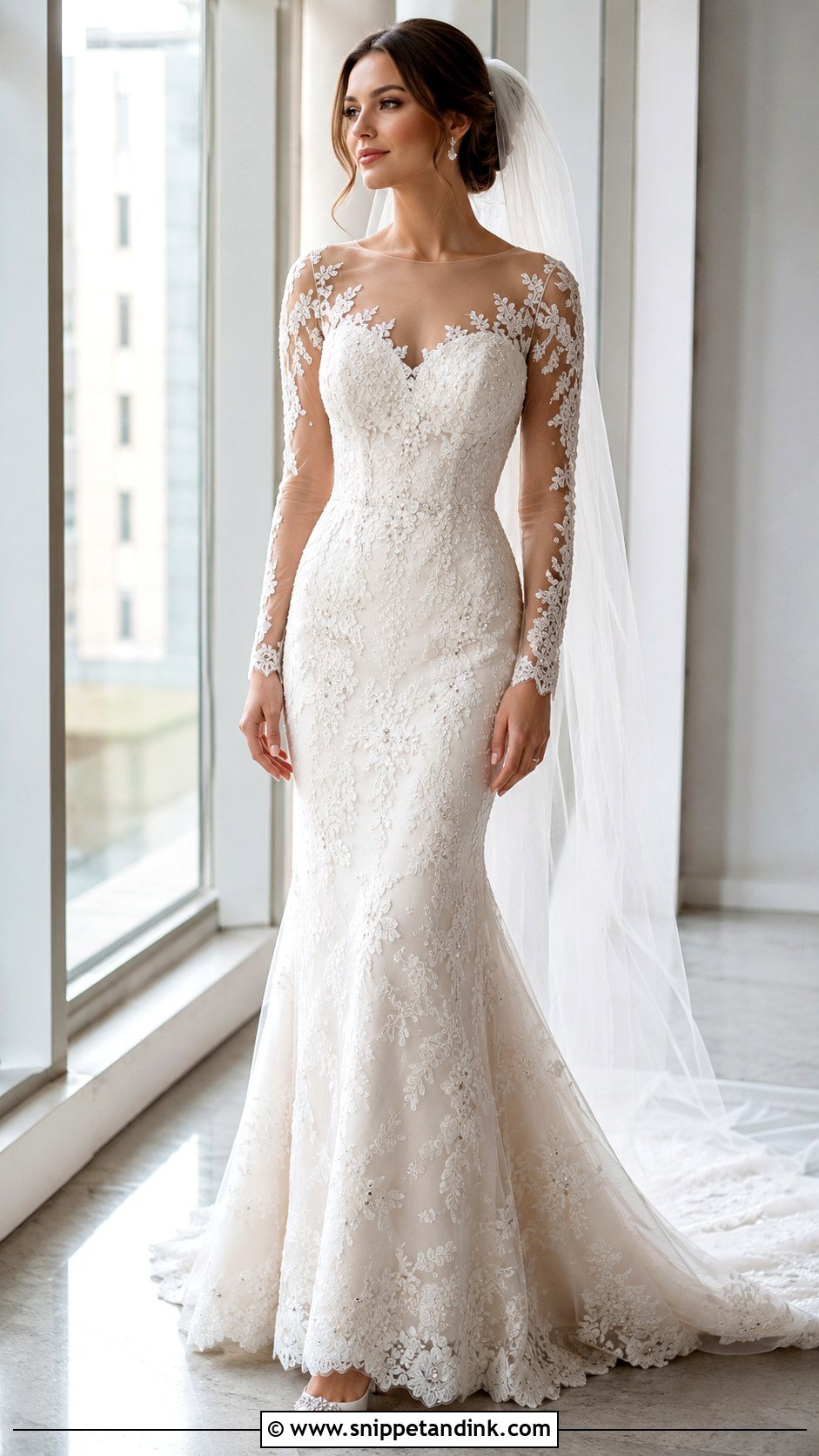 Long Sleeve Illusion Wedding Dress - Snippet and Ink - 20 Long Sleeved Wedding Dresses