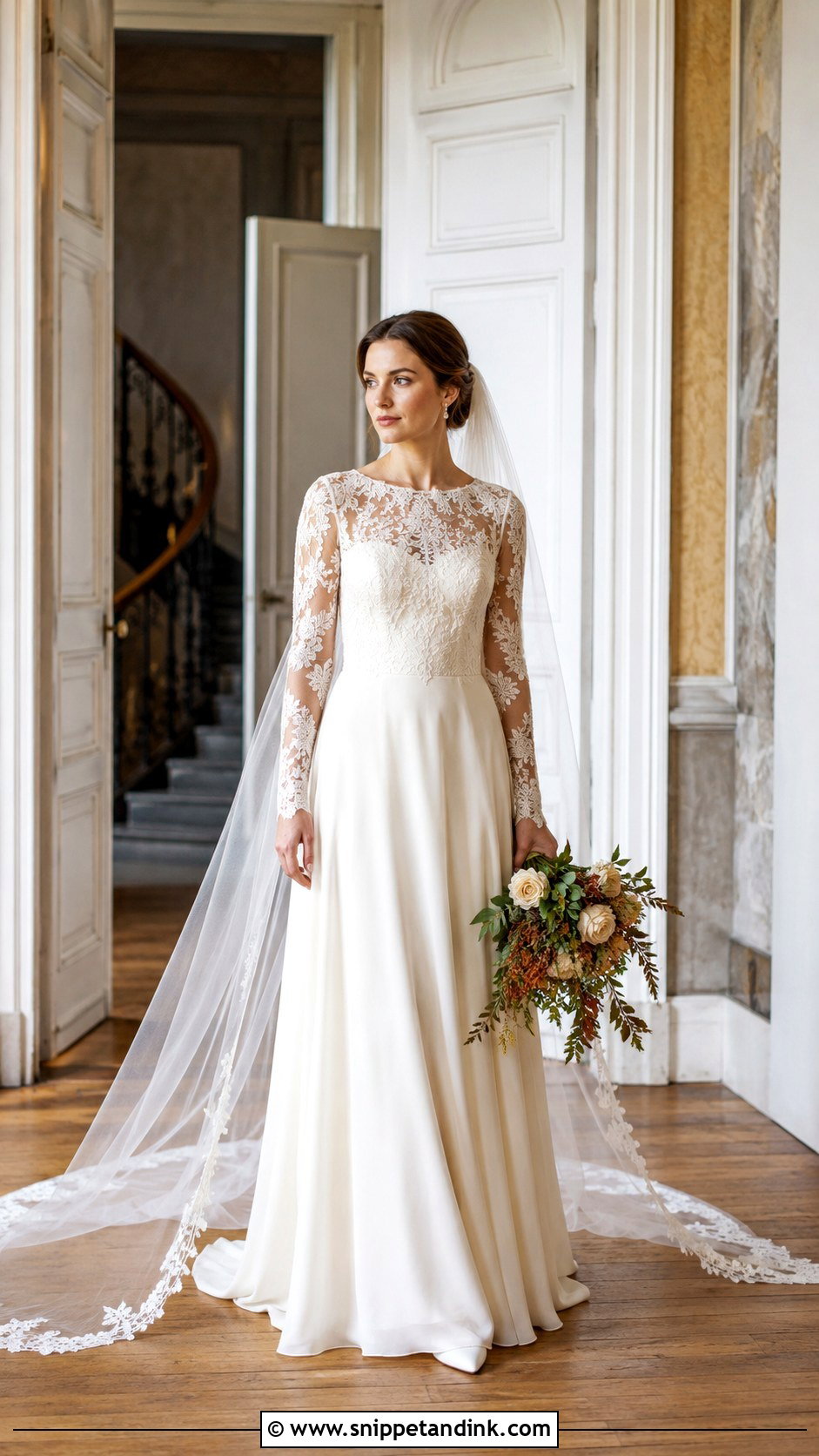 Long Sleeve Ivy Lace Wedding Dress - Snippet and Ink - 20 Ivy Wedding Dress Ideas