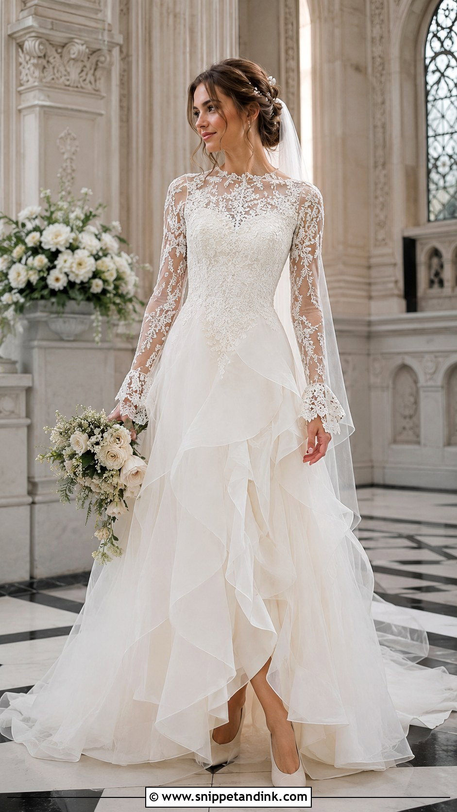 Long Sleeve Jellyfish Wedding Dress - Snippet and Ink - 20 Jellyfish Wedding Dress Ideas