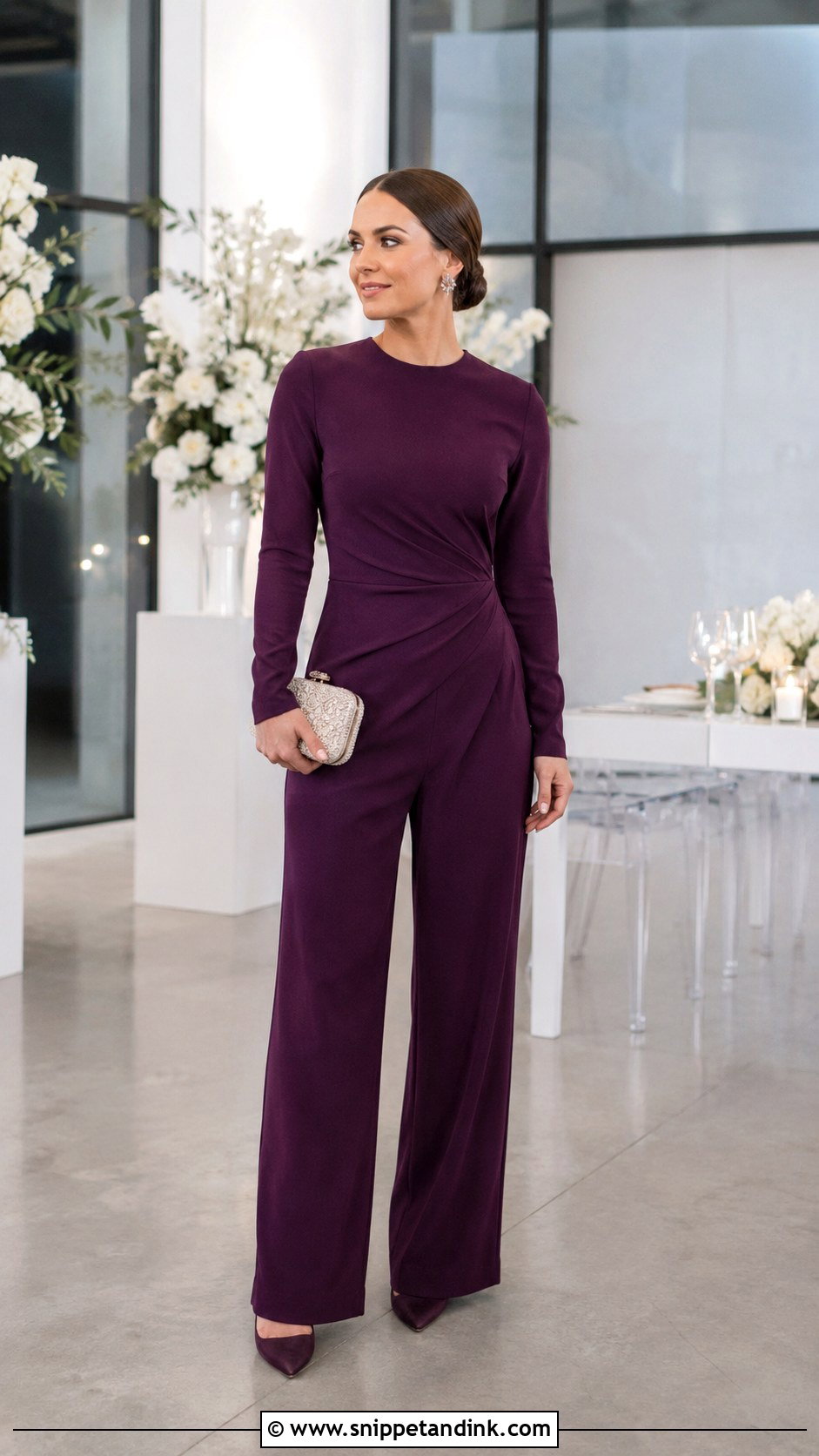 Long Sleeve Jumpsuit Wedding Outfit - Snippet and Ink - 25 Classy Jumpsuit Wedding Outfits