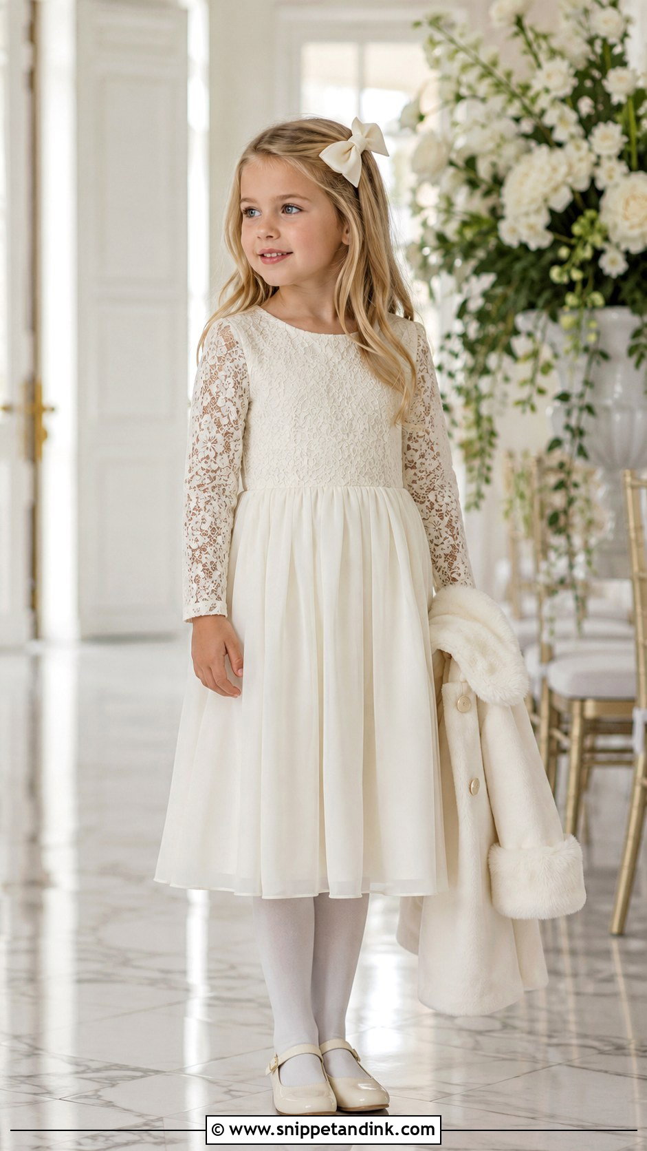 Long Sleeve Kids Bridal Dress - Snippet and Ink - 20 Kids Bridal Dress Ideas