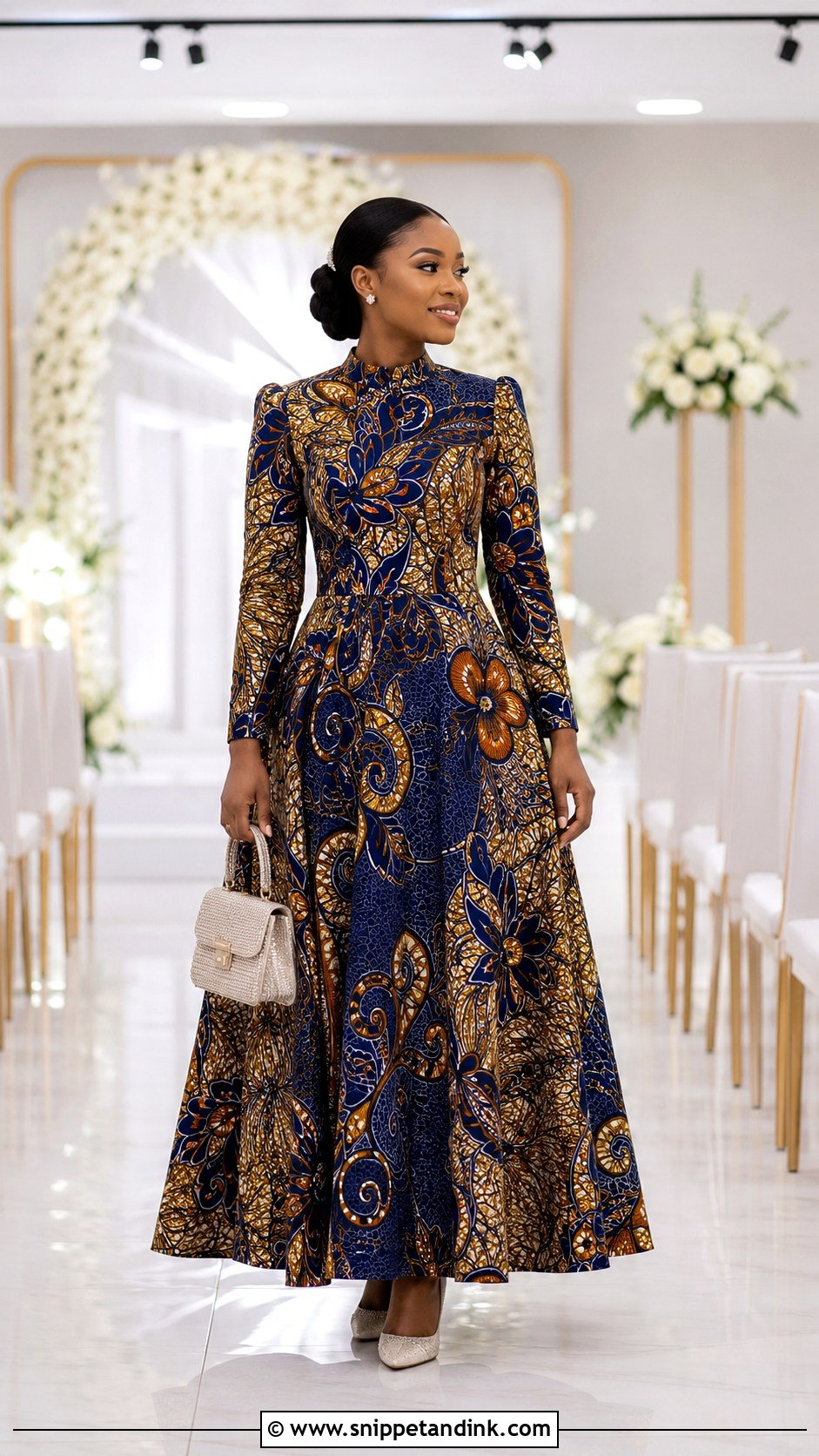 Long Sleeve Kitenge Wedding Dress - Snippet and Ink - 20 Kitenge Wedding Dress Designs