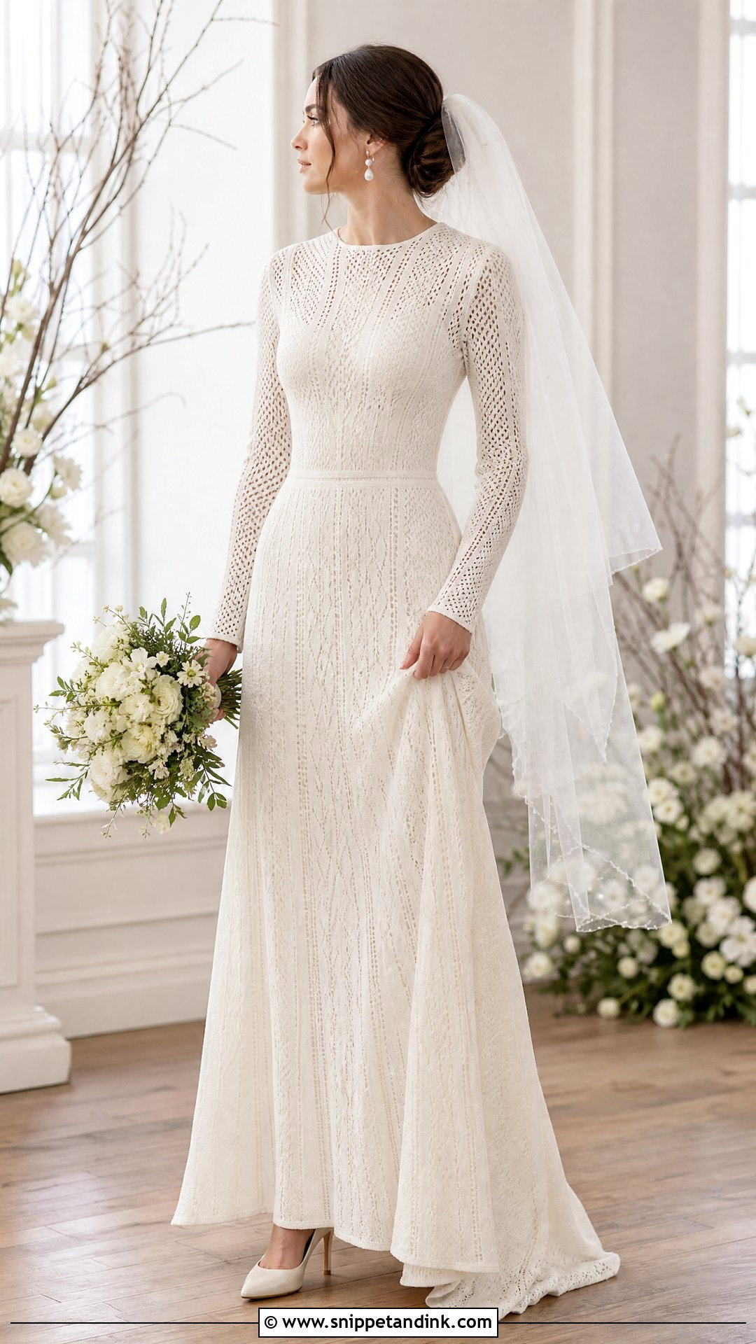 Long Sleeve Knitted Wedding Dress - Snippet and Ink - 25 Knitted Wedding Dress Ideas