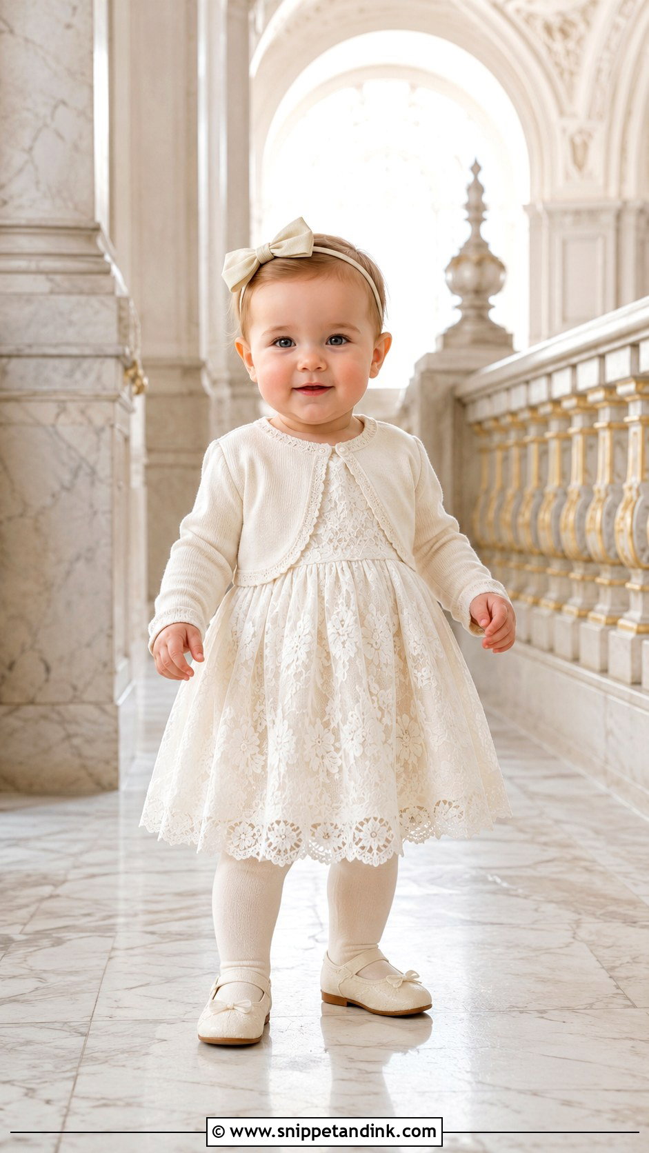 Long Sleeve Lace Baby Wedding Dress - Snippet and Ink - 20 Baby in Wedding Dress Ideas