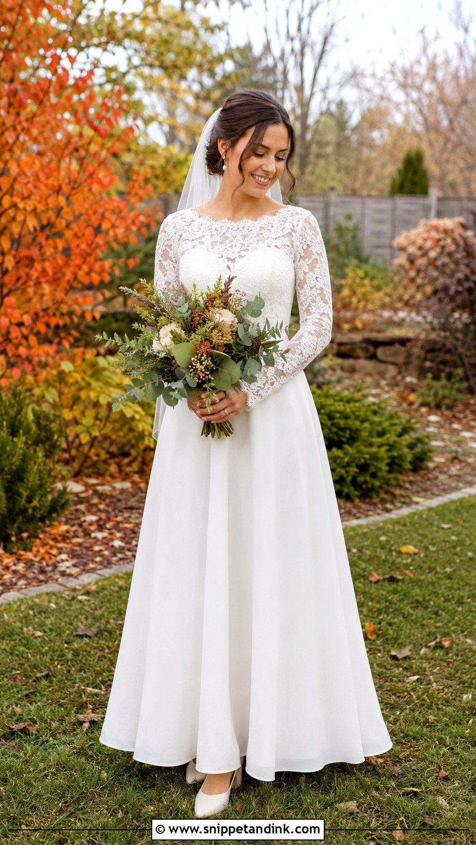 Long Sleeve Lace Backyard Wedding Dress - Snippet and Ink - 20 Backyard Wedding Dresses