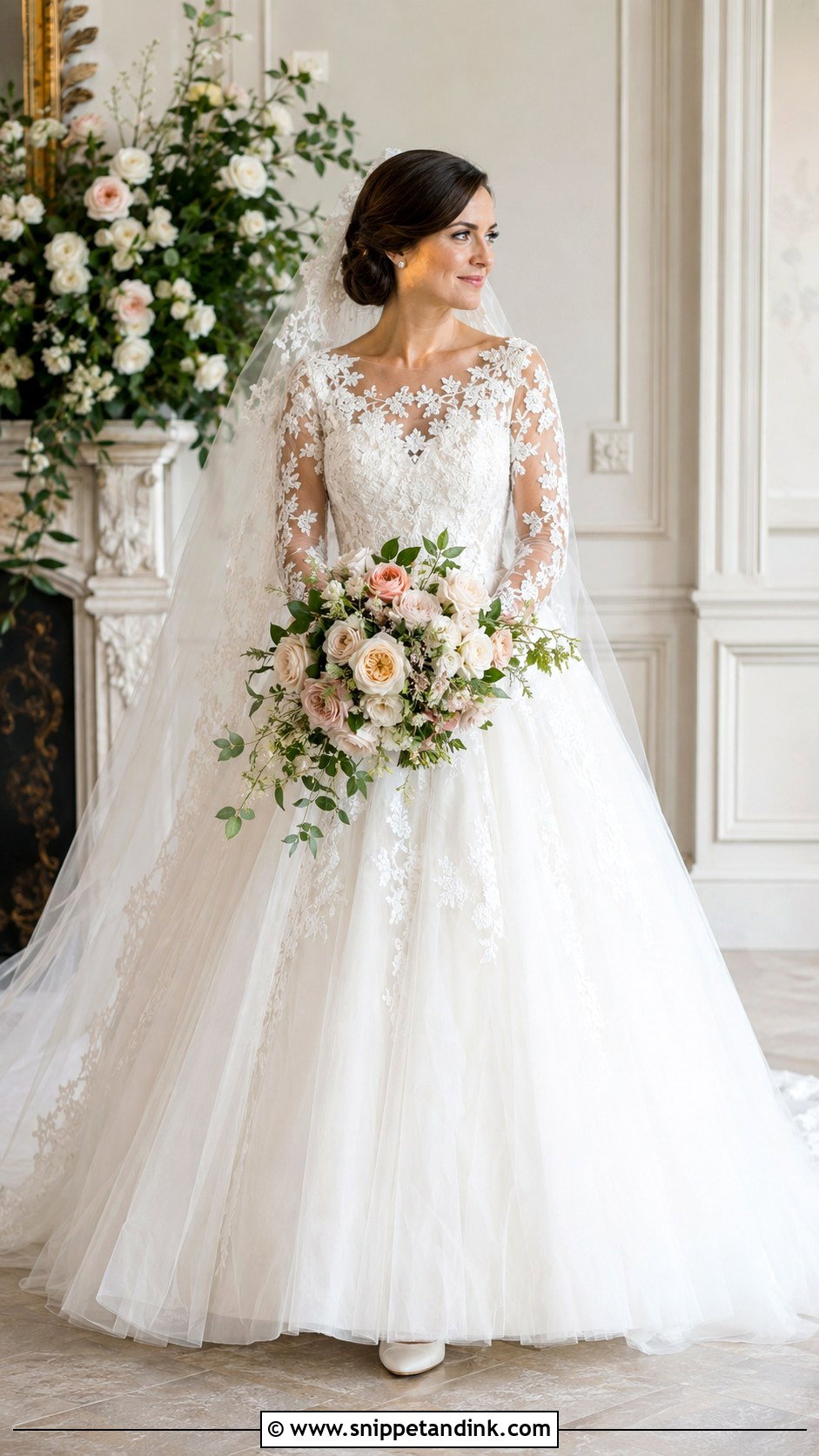 Long Sleeve Lace Ball Gown Wedding Dress - Snippet and Ink - 20 Fairy Tale Wedding Dress Romantic Ideas