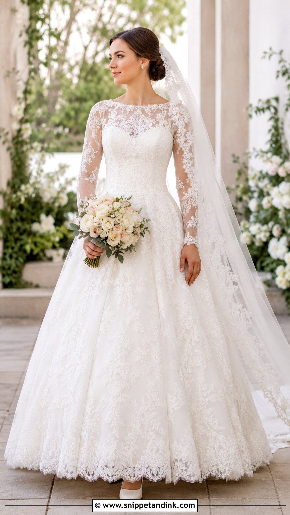 Long Sleeve Lace Ball Gown Wedding Dress - Snippet and Ink - 20 Ball Gown Wedding Dress Princess Ideas