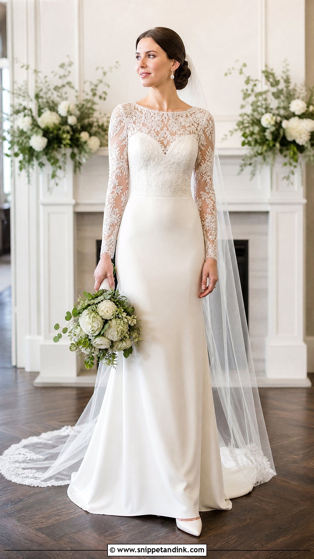 Long Sleeve Lace Bodice Wedding Dress - Snippet and Ink - 20 Lace Bodice Wedding Dress Ideas