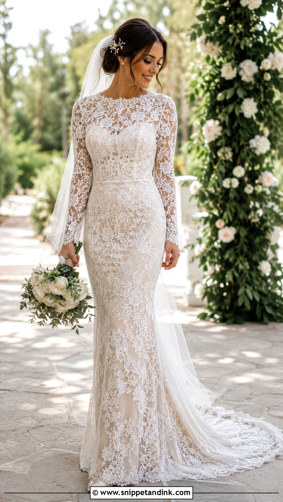 Long Sleeve Lace Bodycon Wedding Dress - Snippet and Ink - 20 Bodycon Wedding Dresses