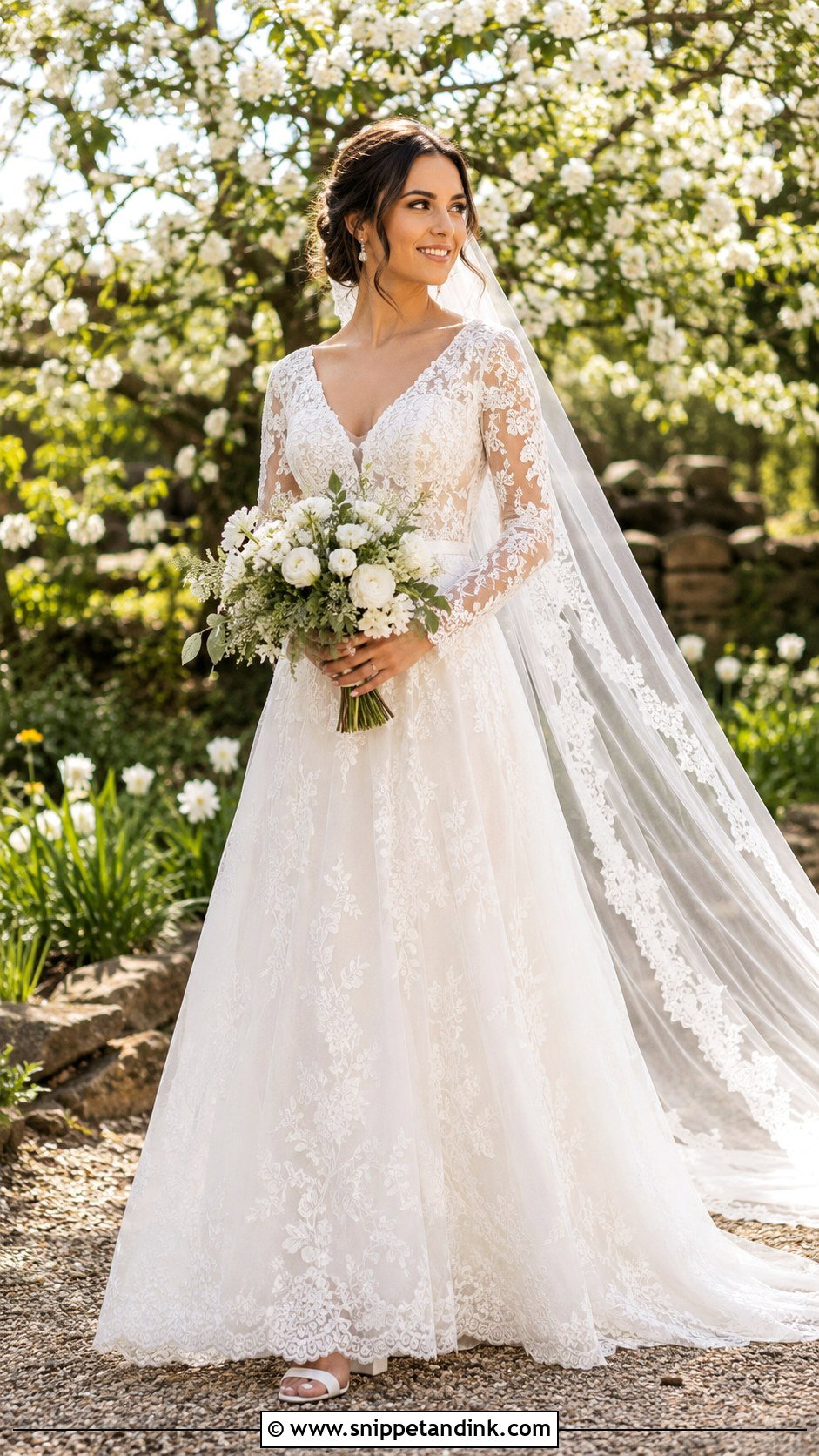 Long Sleeve Lace Boheme Wedding Dress - Snippet and Ink - 20 Weeding Dress Boheme Ideas