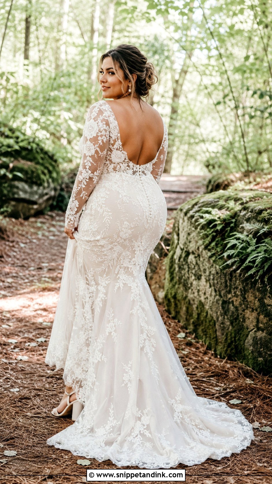 Long Sleeve Lace Boho Mermaid Wedding Dress - Snippet and Ink - 20 Boho Mermaid Wedding Dress Ideas
