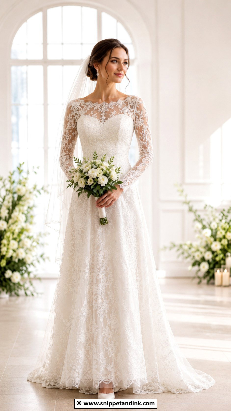 Long Sleeve Lace Bridal Dress - Snippet and Ink - 35 Bridal Dresses