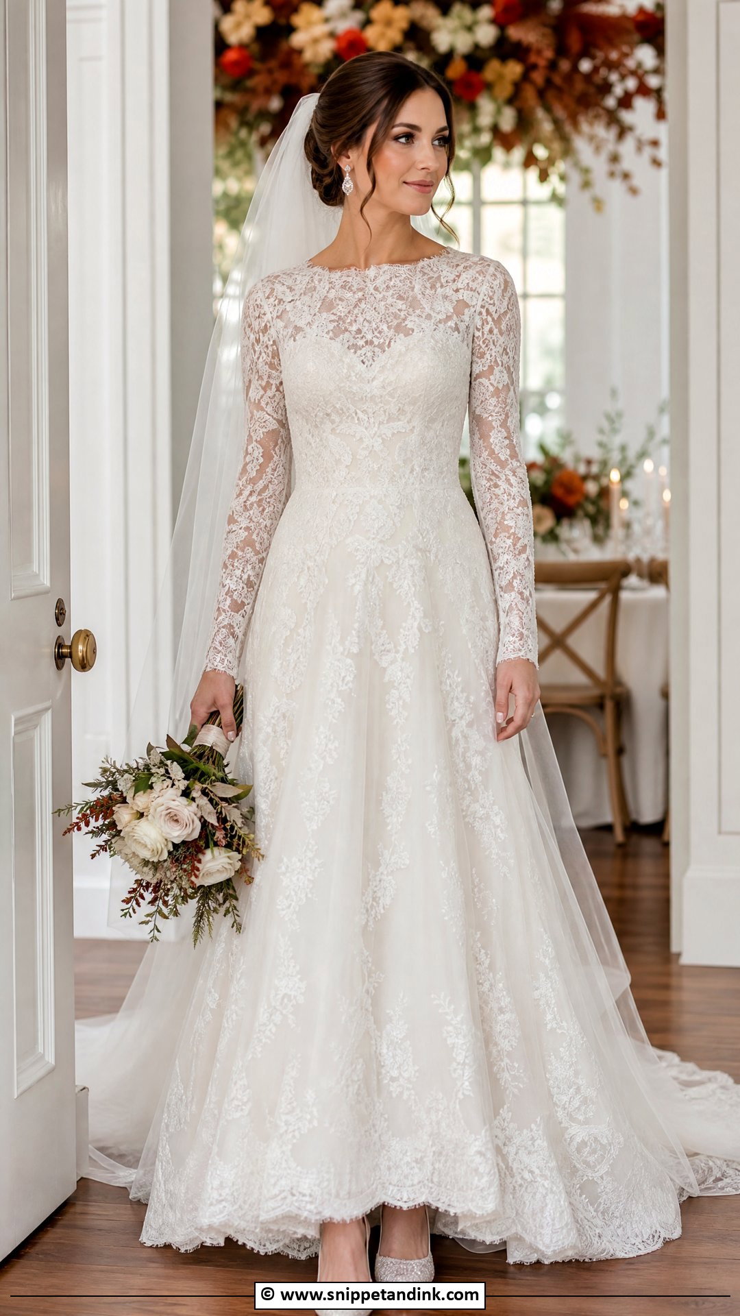 Long Sleeve Lace Bridal Dress - Snippet and Ink - 35 Latest Bridal Dresses