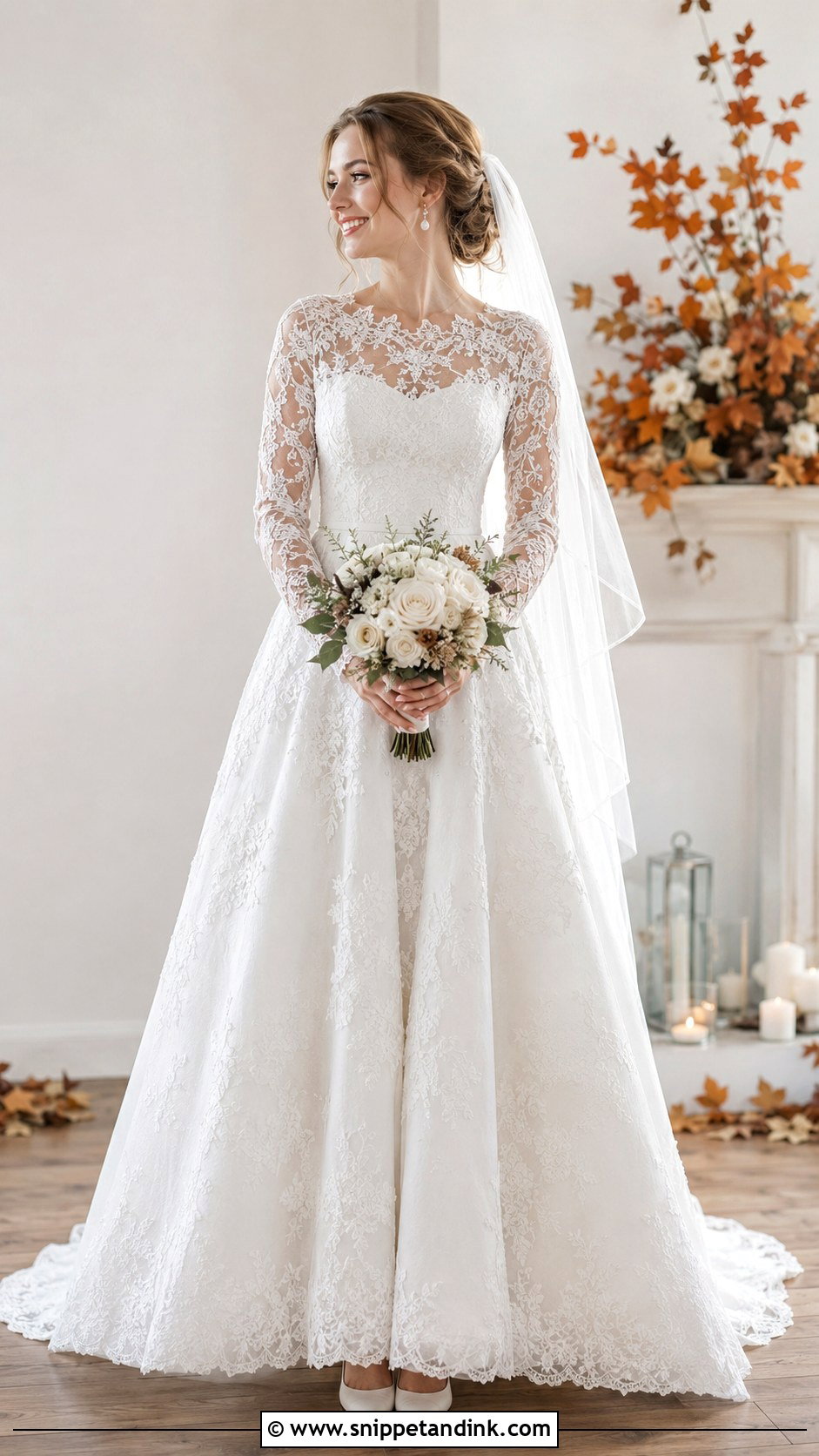 Long Sleeve Lace Bridal Dress - Snippet and Ink - 20 Bridal Dress Styles