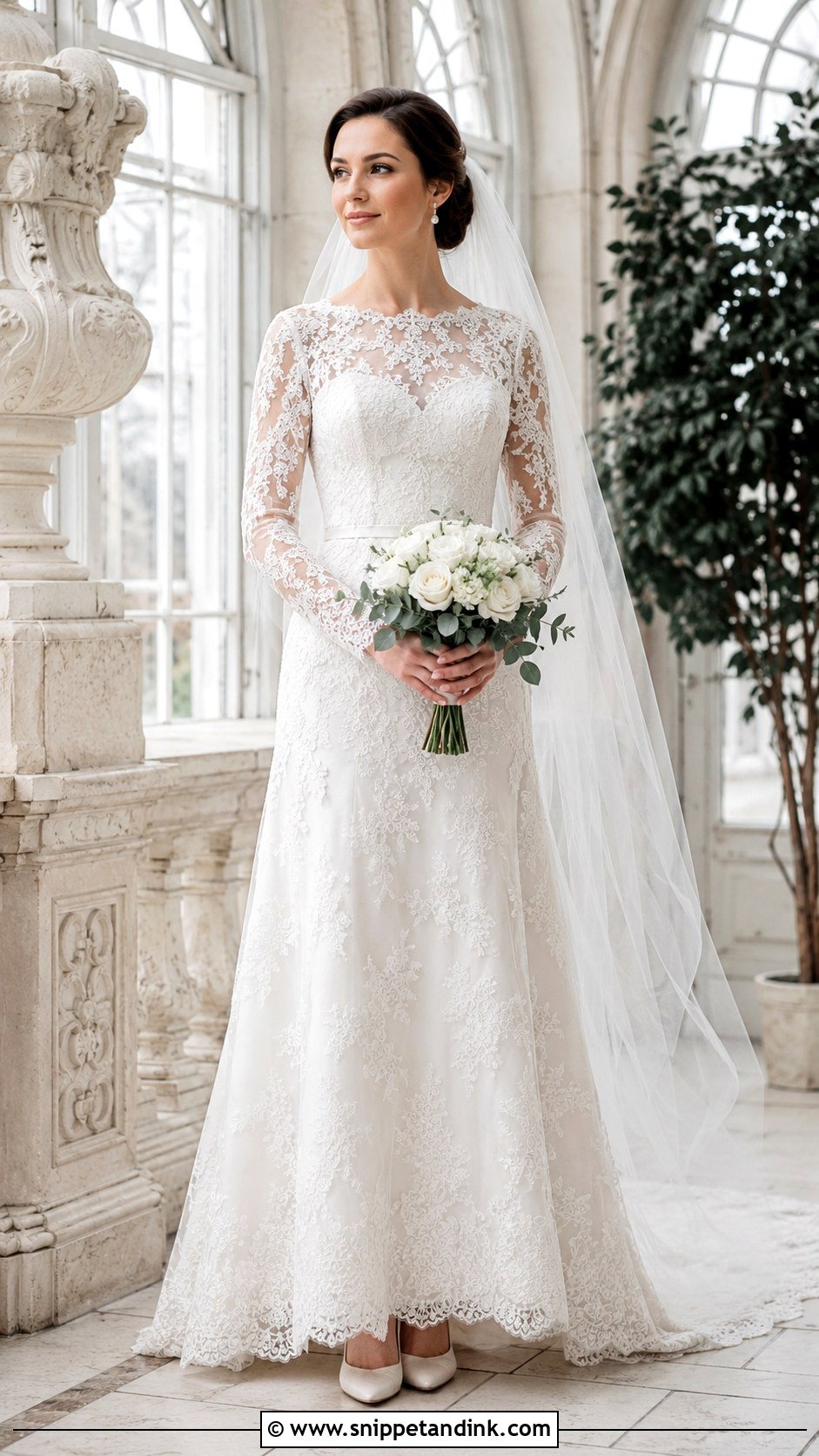 Long Sleeve Lace Bridal Gown - Snippet and Ink - 20 Bridal Styles
