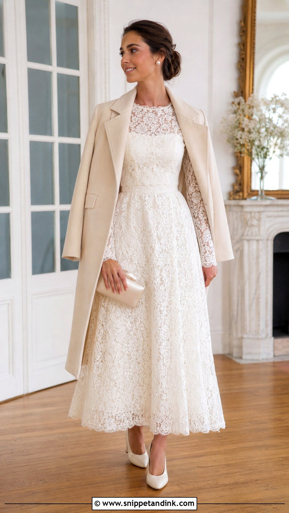 Long Sleeve Lace Bridal Maxi Dress - Snippet and Ink - 20 Bridal Maxi Dress Ideas