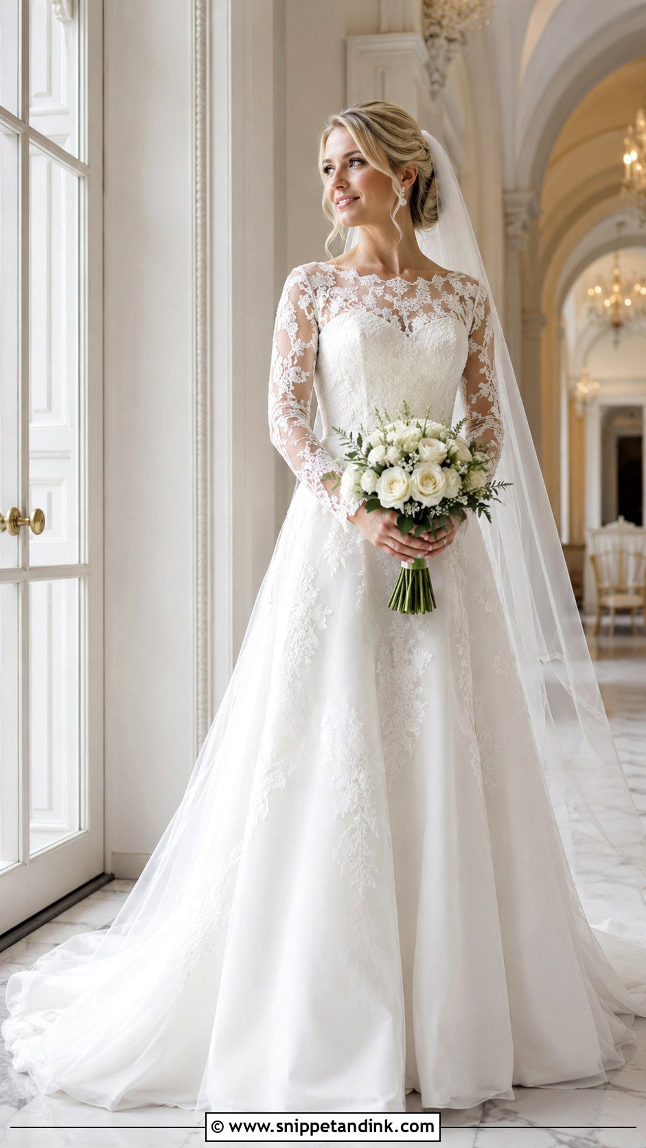 Long Sleeve Lace Bridal Wedding Gown - Snippet and Ink - 20 Bridal Wedding Gowns