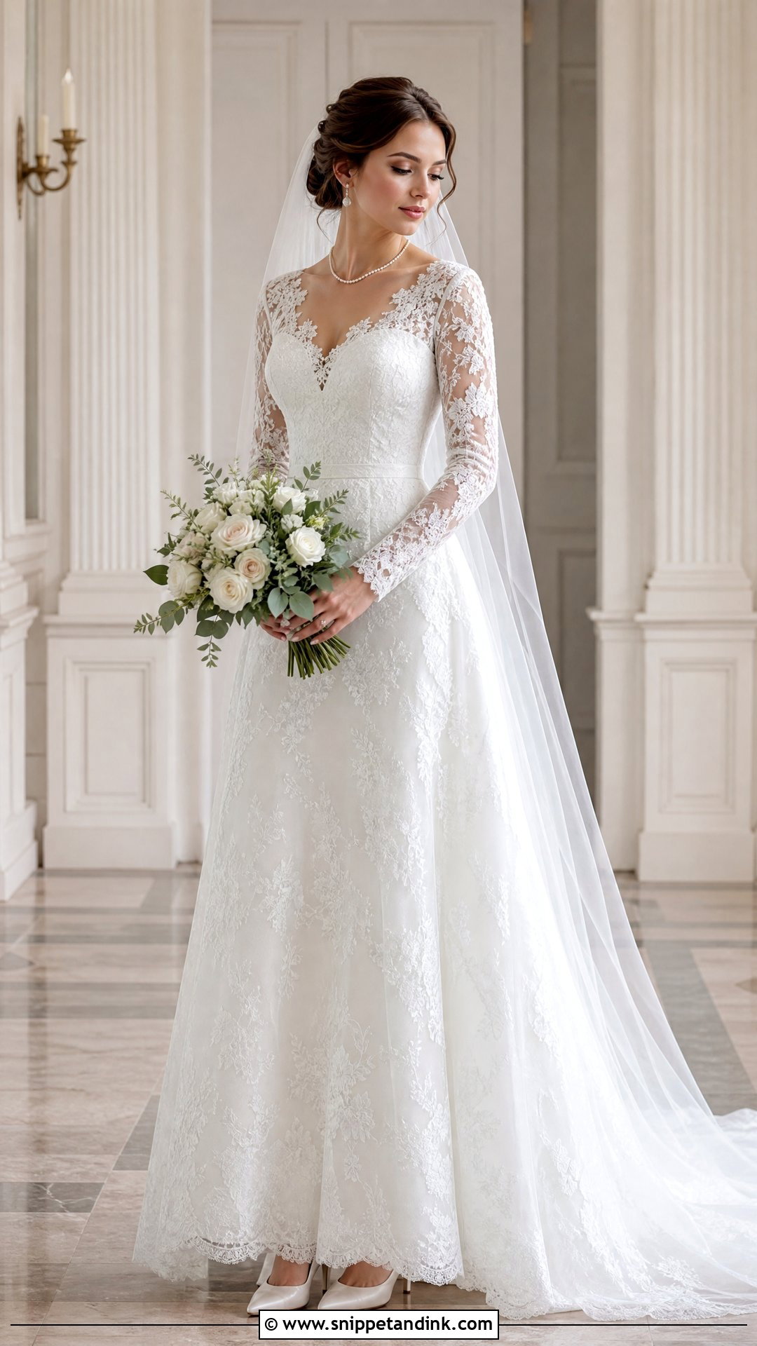 Long Sleeve Lace Bride Dress - Snippet and Ink - 25 Vintage Bride Dress Ideas