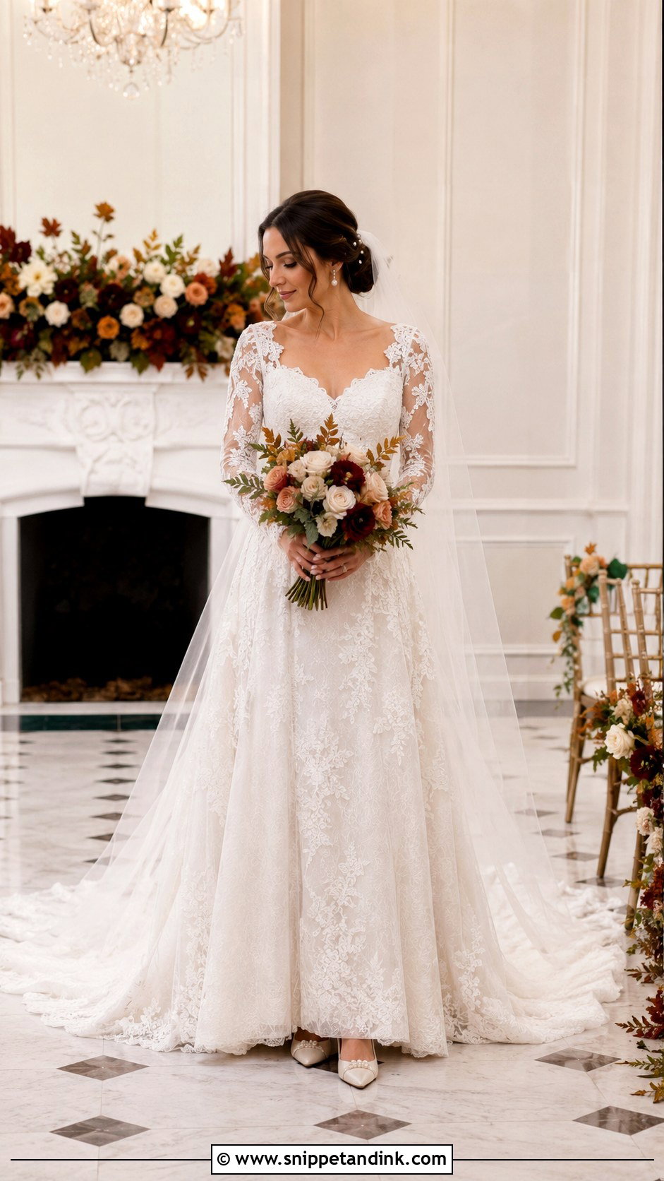 Long Sleeve Lace Bride Gown - Snippet and Ink - 25 Bride Gown Design Ideas