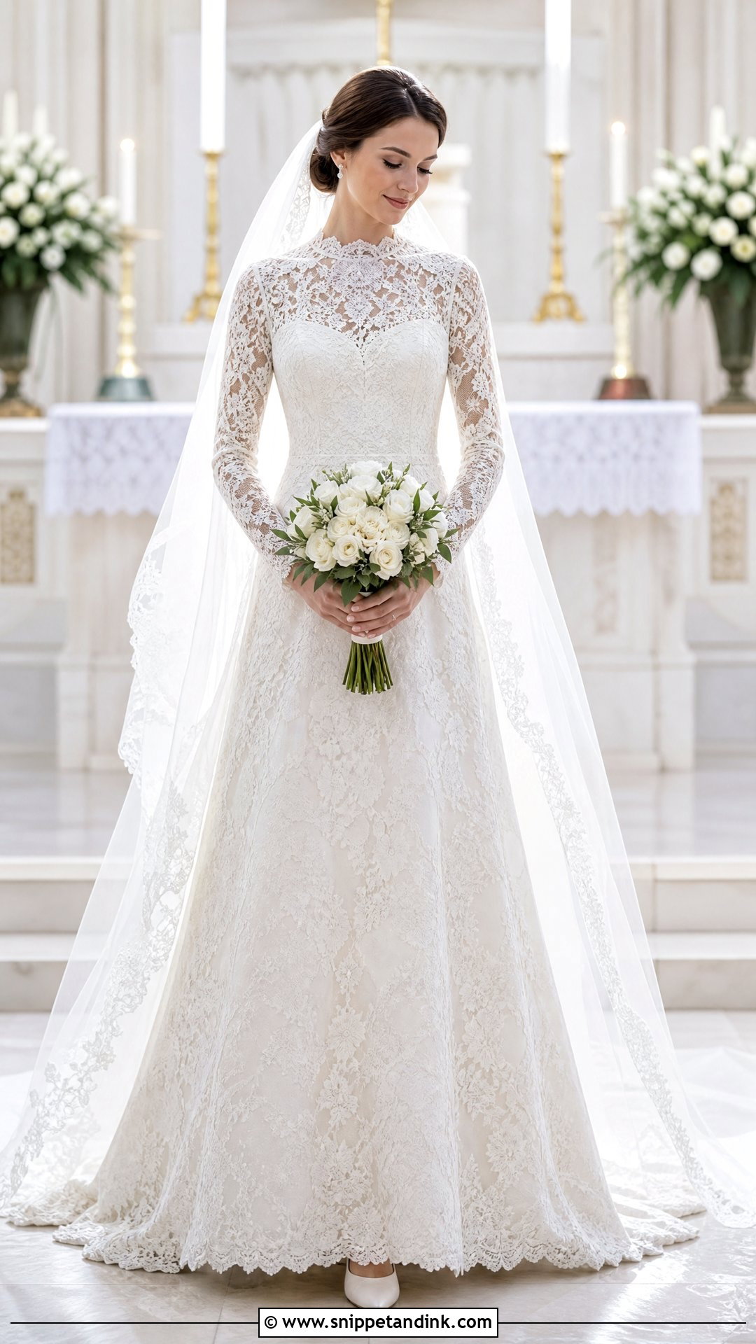 Long Sleeve Lace Christian Bride Gown - Snippet and Ink - 25 Christian Bride Gowns