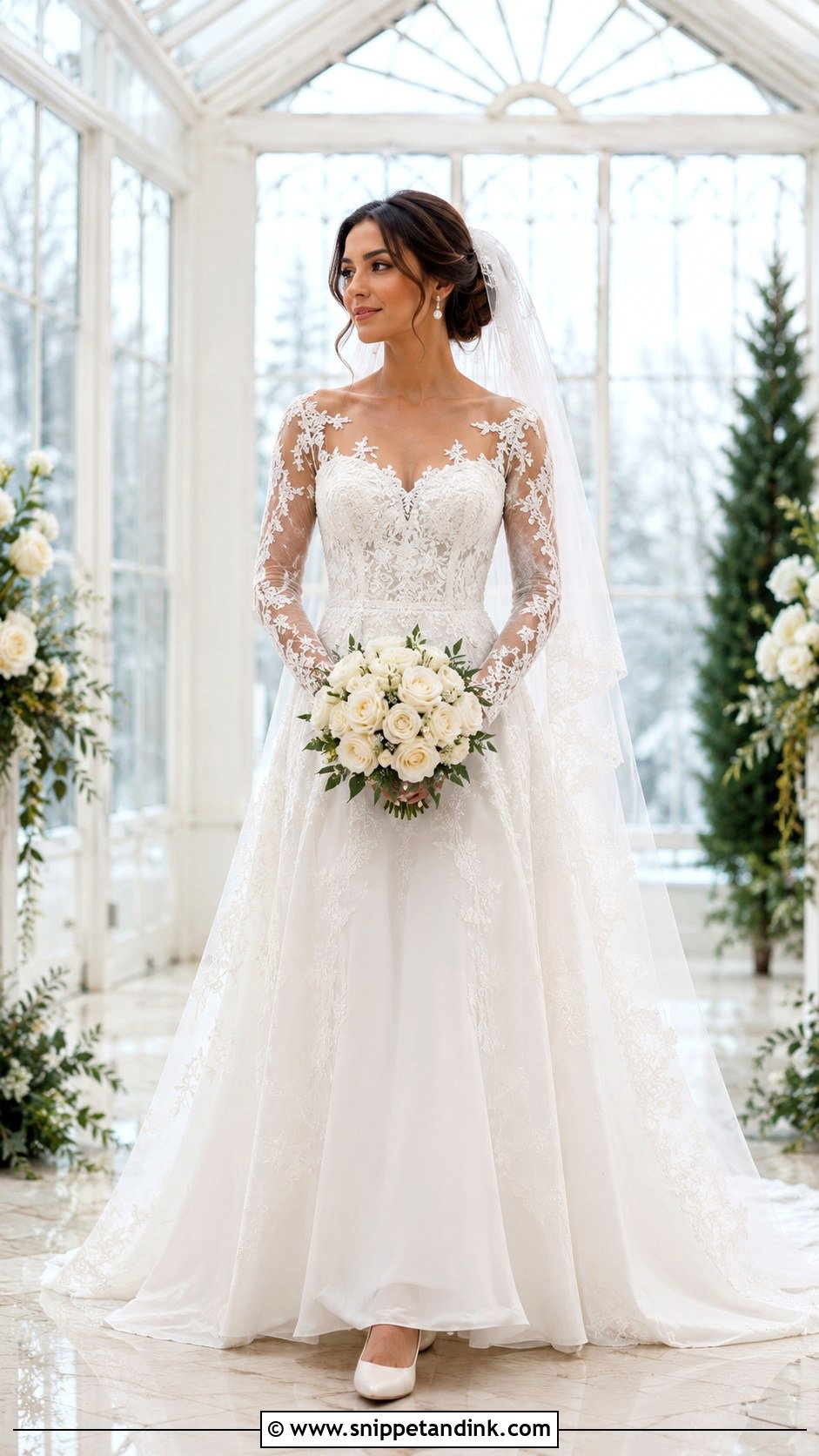 Long Sleeve Lace Corset Wedding Dress - Snippet and Ink - 20 Corset Style Wedding Dress Ideas