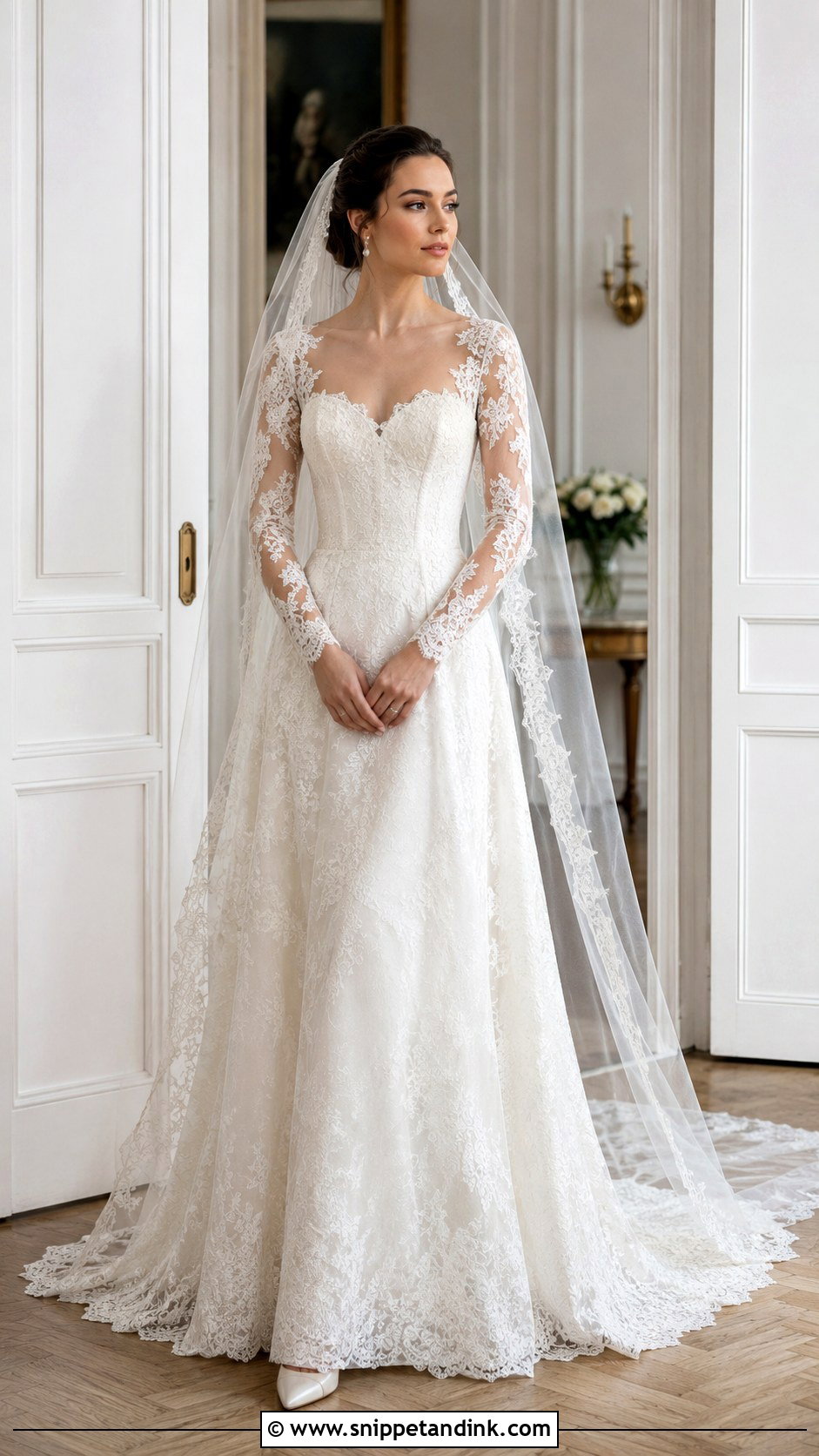 Long Sleeve Lace Corset Wedding Dress - Snippet and Ink - 20 Wedding Dresses with Corset