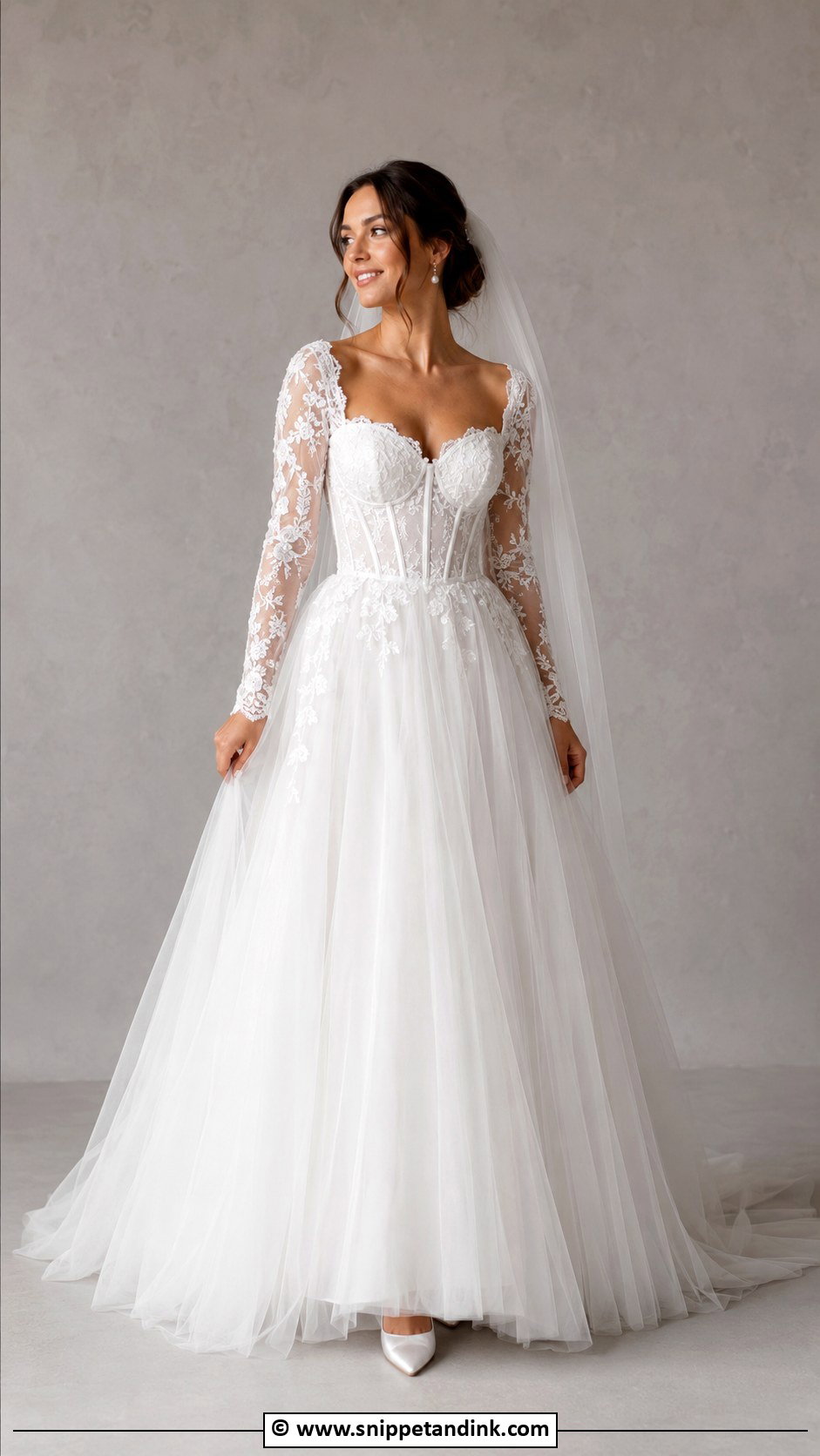 Long Sleeve Lace Corset Wedding Dress - Snippet and Ink - 30 Long Sleeve Lace Wedding Dress Ideas