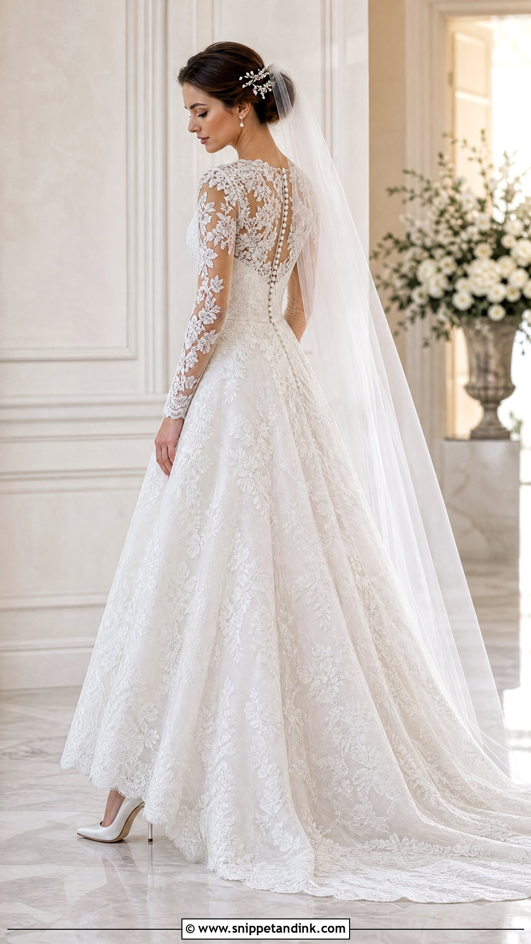 Long Sleeve Lace Couture Bridal Gown - Snippet and Ink - 25 Couture Bridal Gowns