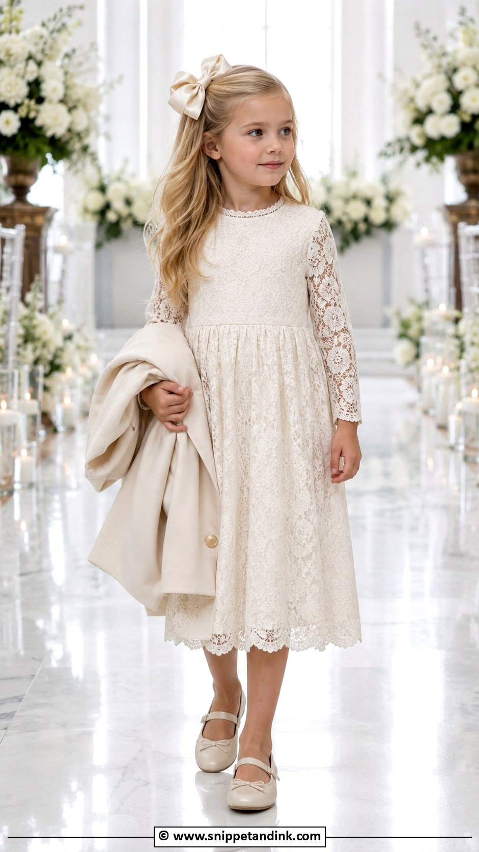 Long Sleeve Lace Dress - Snippet and Ink - 30 Kids Designer Dresses for Wedding