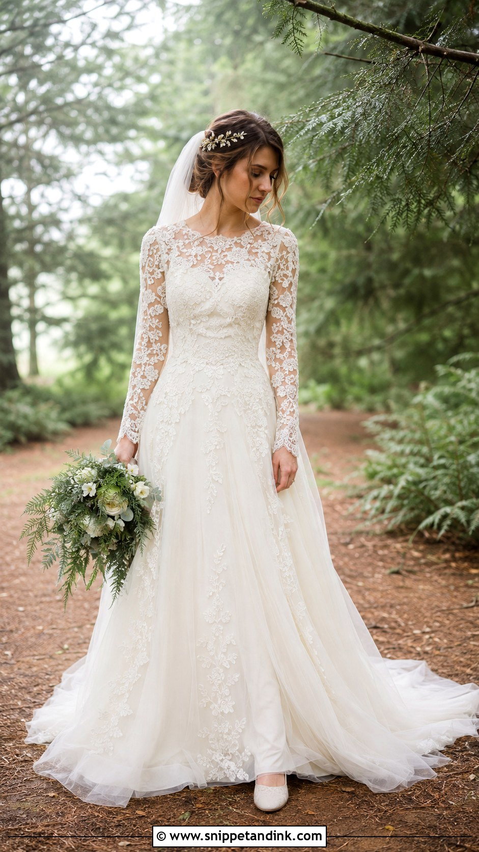 Long Sleeve Lace Fairy Wedding Gown - Snippet and Ink - 20 Fairy Wedding Gown Ideas