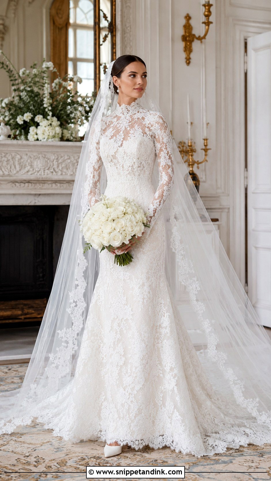 Long Sleeve Lace Fantasy Wedding Dress - Snippet and Ink - 20 Fairy Tale Wedding Dress Fantasy Gowns
