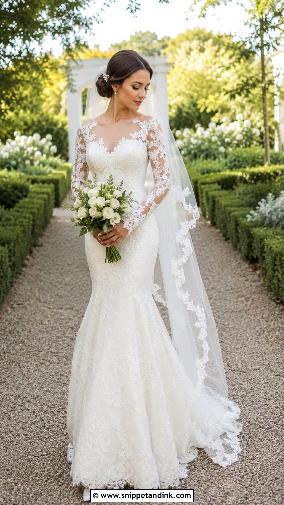Long Sleeve Lace Fish Tail Wedding Dress - Snippet and Ink - 20 Fish Tail Wedding Dress Ideas