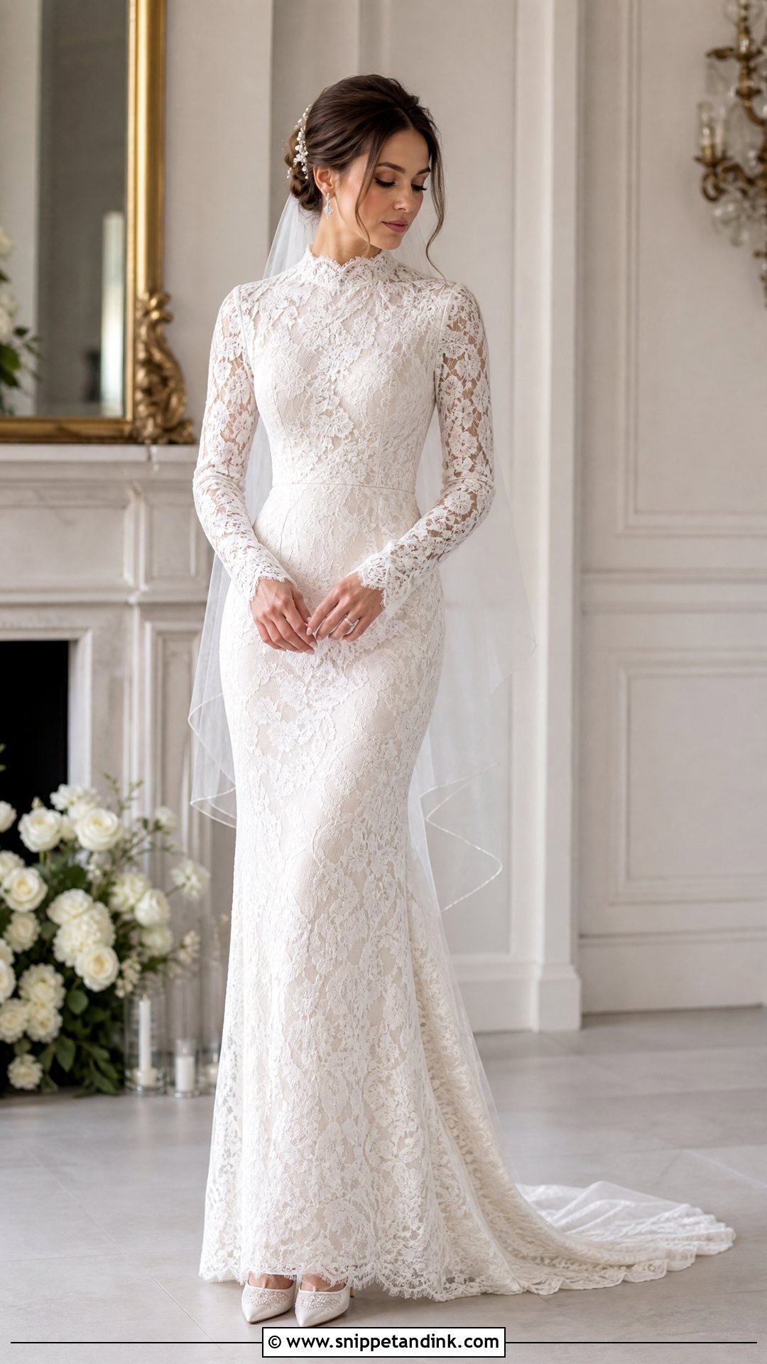 Long Sleeve Lace Fitted Wedding Dress - Snippet and Ink - 20 Tight Fitted Wedding Dresses