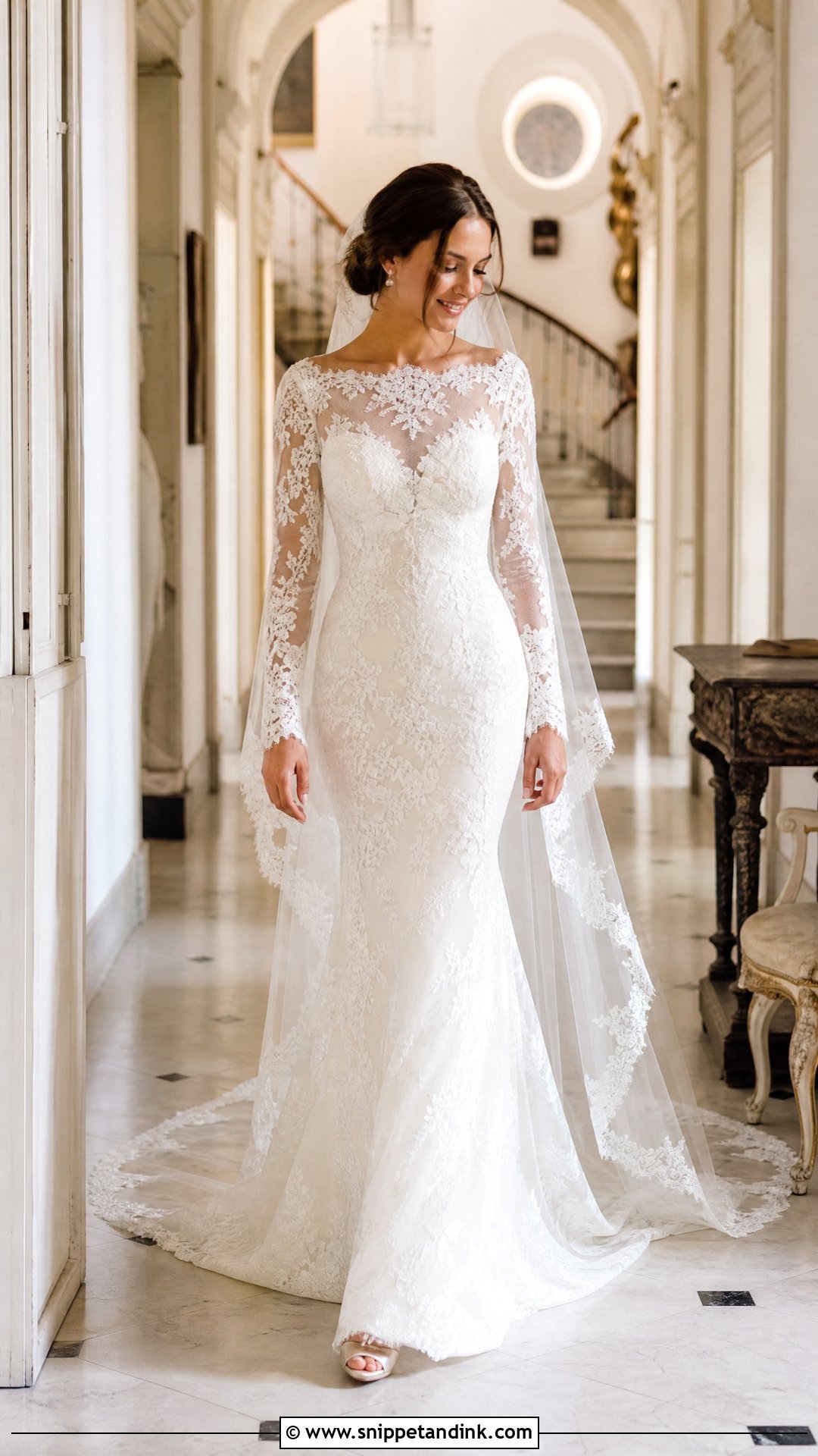 Long Sleeve Lace Fitted Wedding Dress - Snippet and Ink - 20 Tight Fitted Wedding Dress Ideas