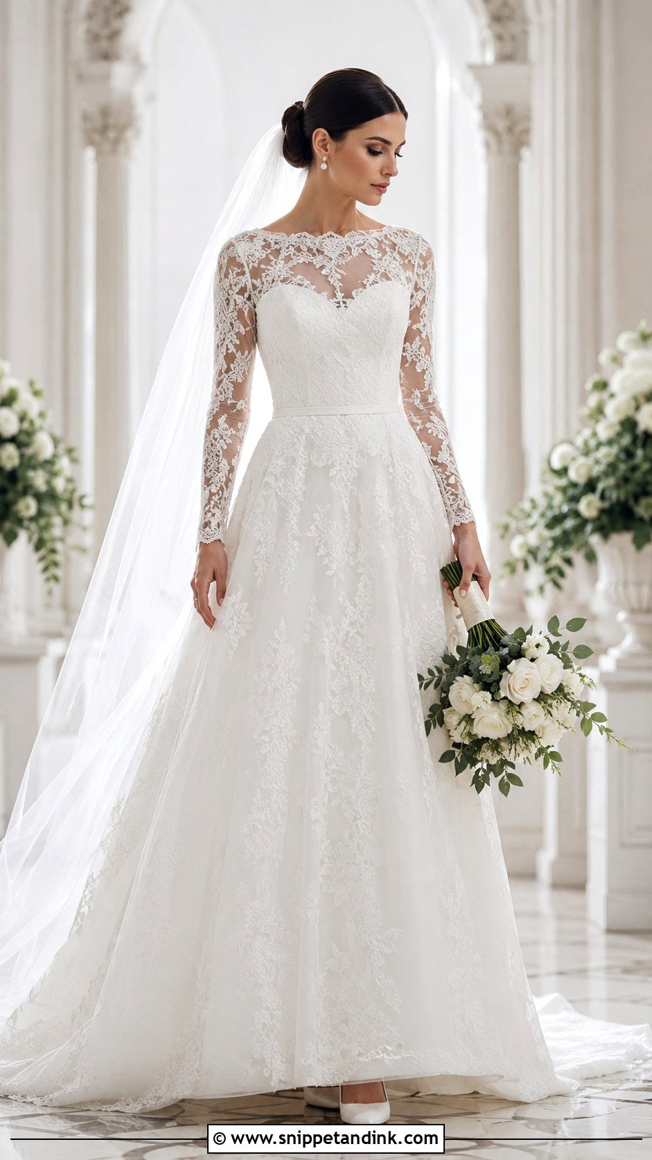 Long Sleeve Lace Formal Bridal Dress - Snippet and Ink - 20 Formal Bridal Dress Ideas