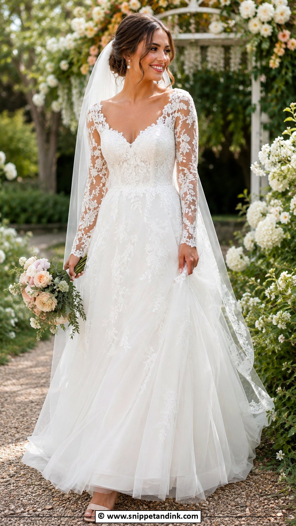 Long Sleeve Lace Garden Wedding Dress - Snippet and Ink - 30 Long Sleeve Lace Wedding Dress Ideas