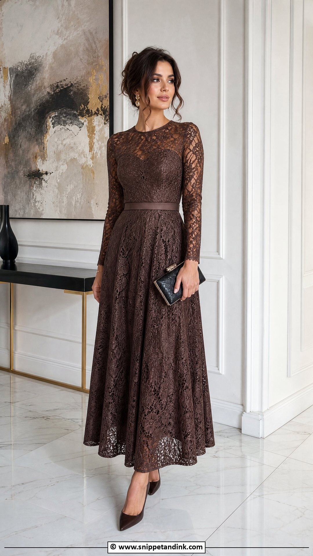 Long Sleeve Lace Gown - Snippet and Ink - 35 Lace Gown Ideas