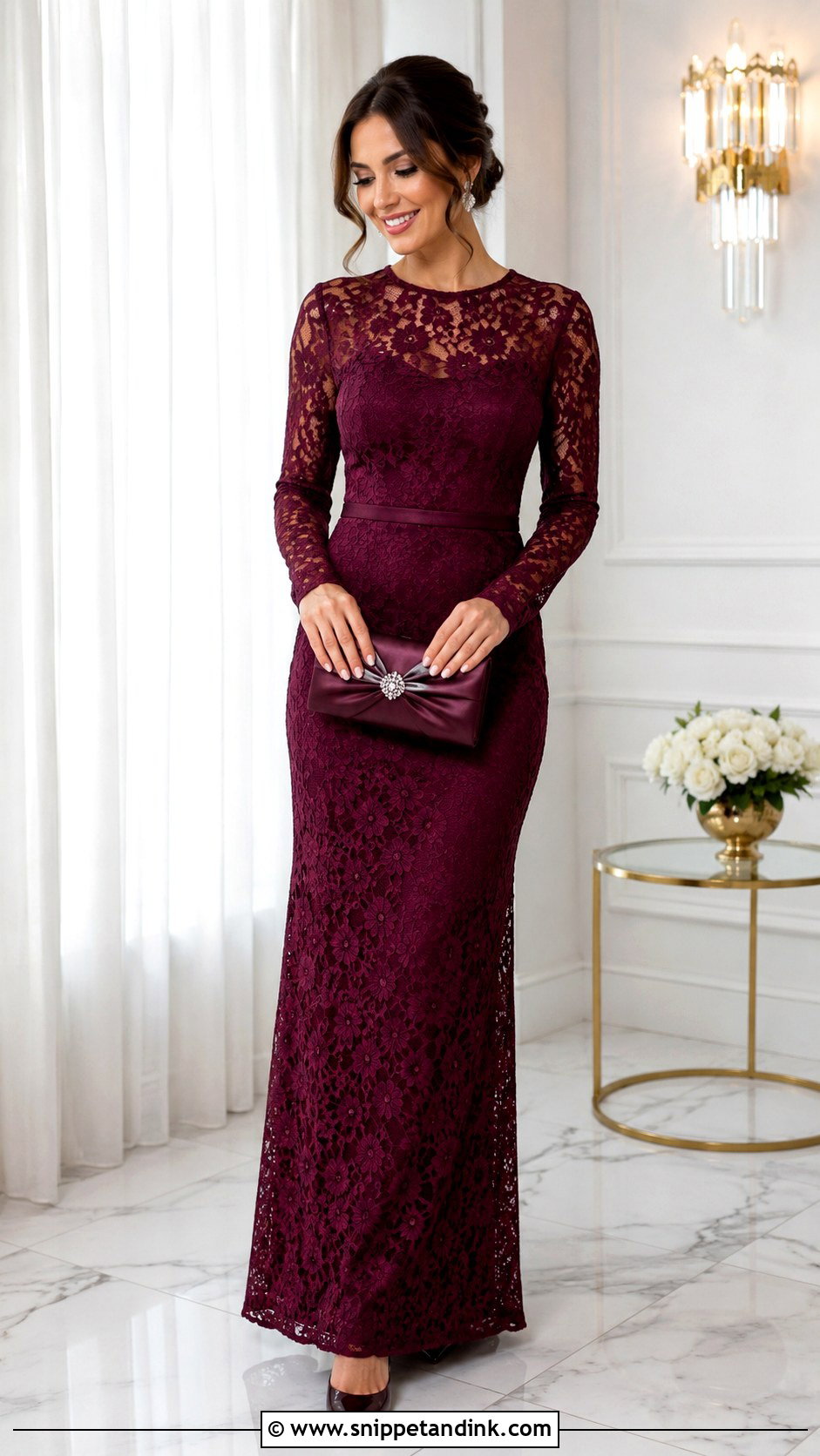 Long Sleeve Lace Gown - Snippet and Ink - 25 Gown Models Ideas