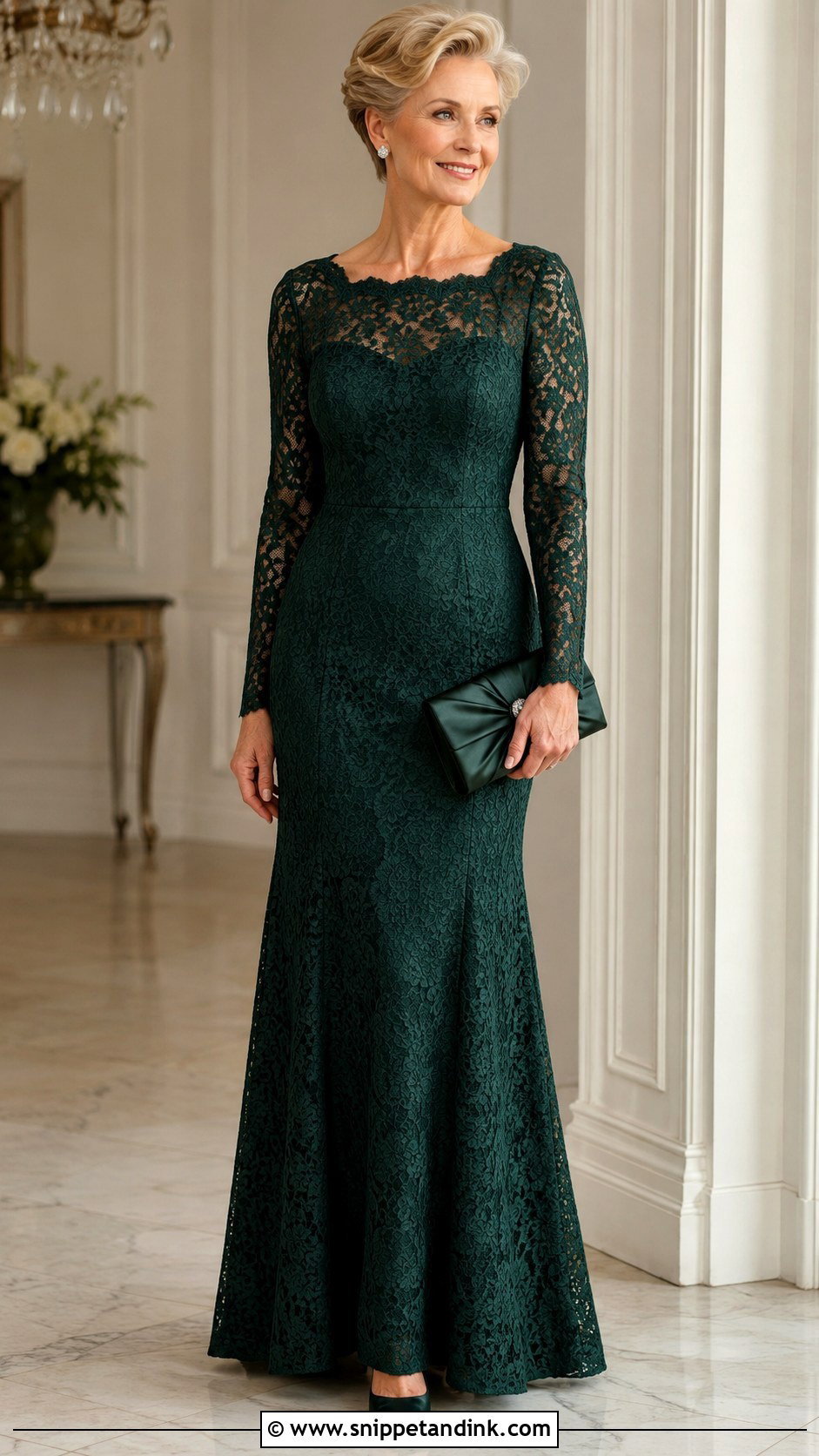 Long Sleeve Lace Gown - Snippet and Ink - 20 Gown Designer Ideas
