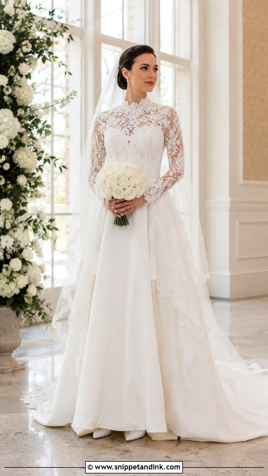 Long Sleeve Lace Handkerchief Wedding Dress - Snippet and Ink - 20 Handkerchief Wedding Dress Ideas