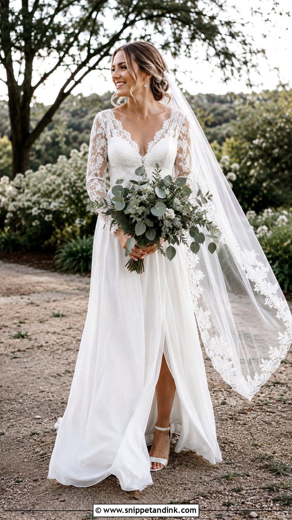 Long Sleeve Lace June Wedding Dress - Snippet and Ink - 20 June Wedding Dress Ideas