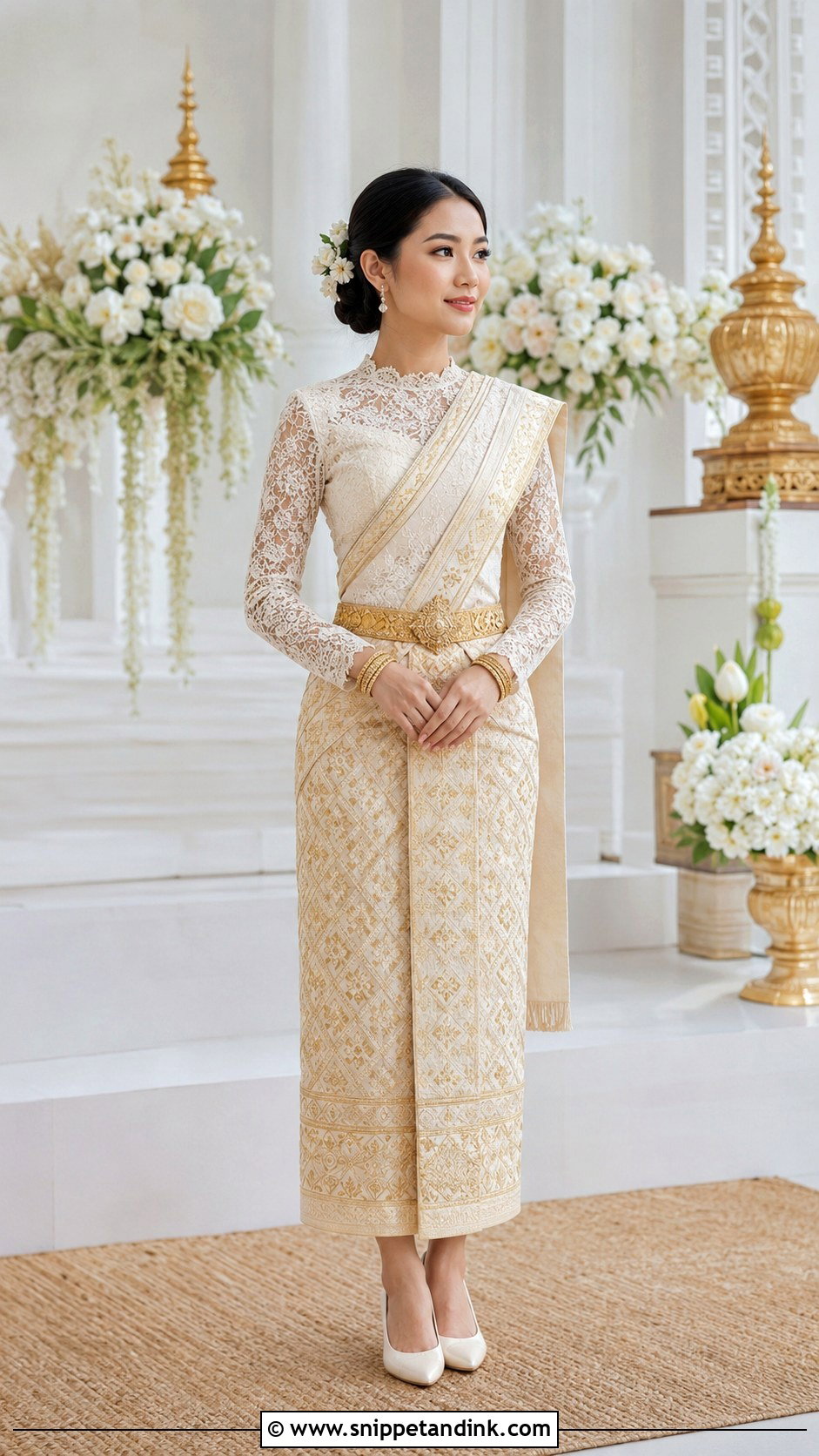 Long Sleeve Lace Lao Wedding Dress - Snippet and Ink - 20 Lao Wedding Dress Ideas