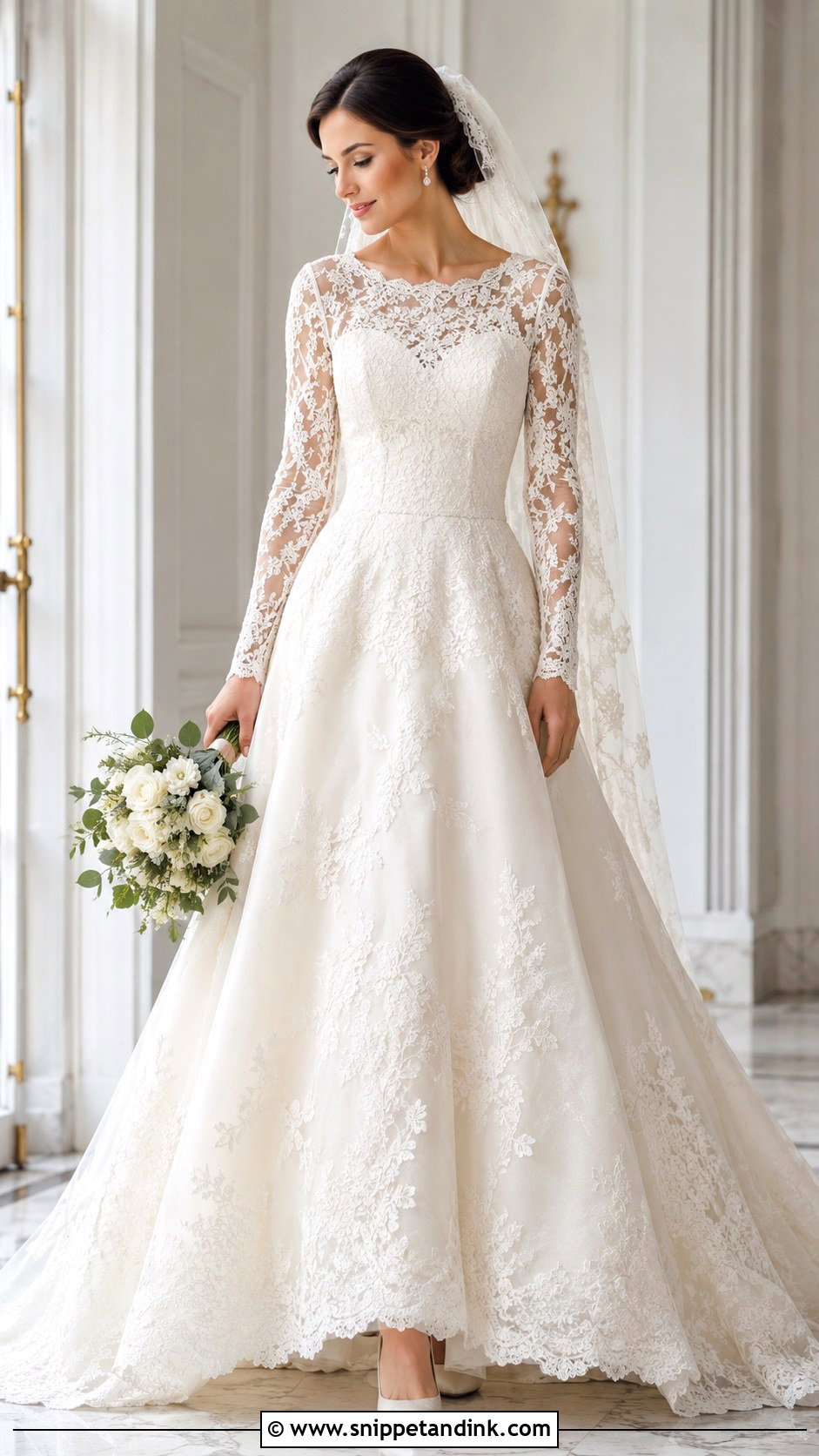 Long Sleeve Lace Marriage Gown - Snippet and Ink - 20 Marriage Gowns Brides